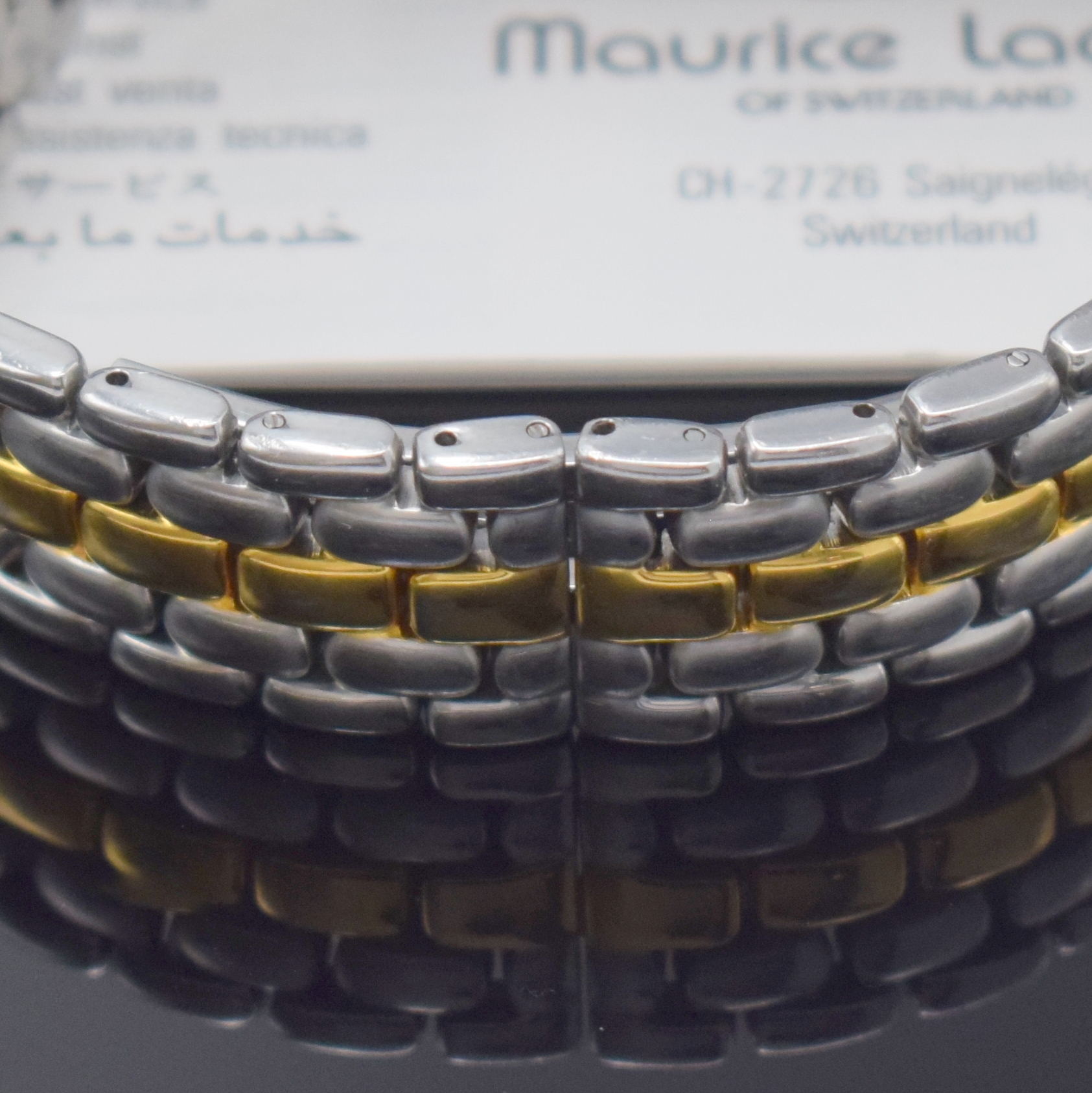 Detail d: MAURICE LACROIX Pontos Herrenarmbanduhr Referenz 2506, Schweiz verk. lt. Pap. 03/1996, Automatik, Stahl Geh., Boden u. Krone verschr., Stahlband m. ...