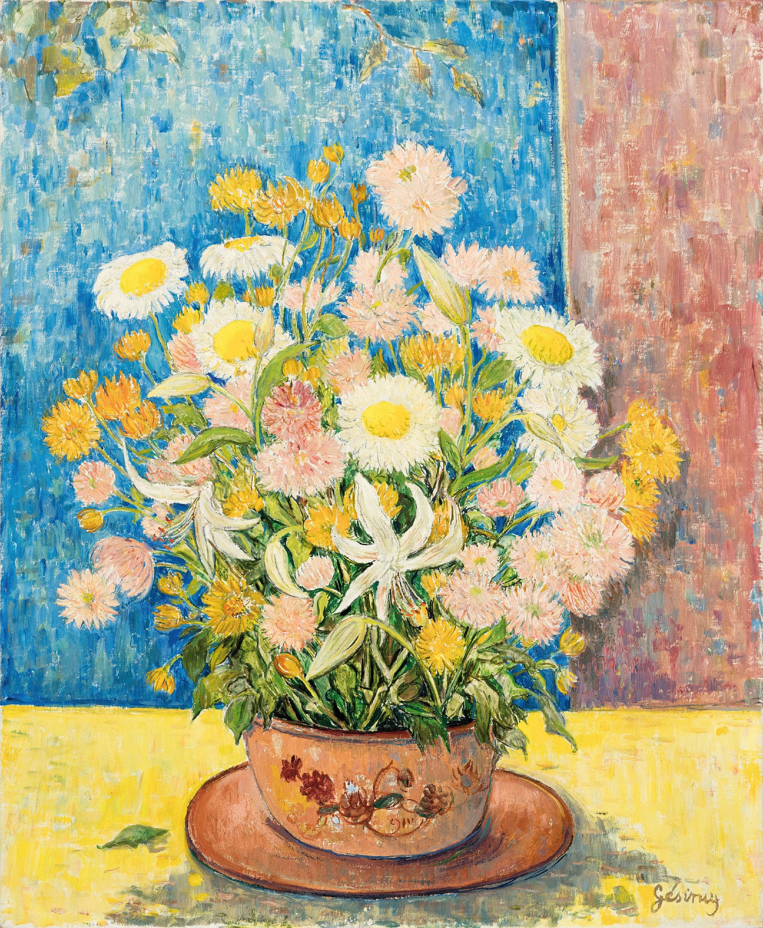 Bob Gesinus-Visser, 1898-1978, Blumenstillleben, Öl/Lwd, rechts unten sign., ca. 73x60cm