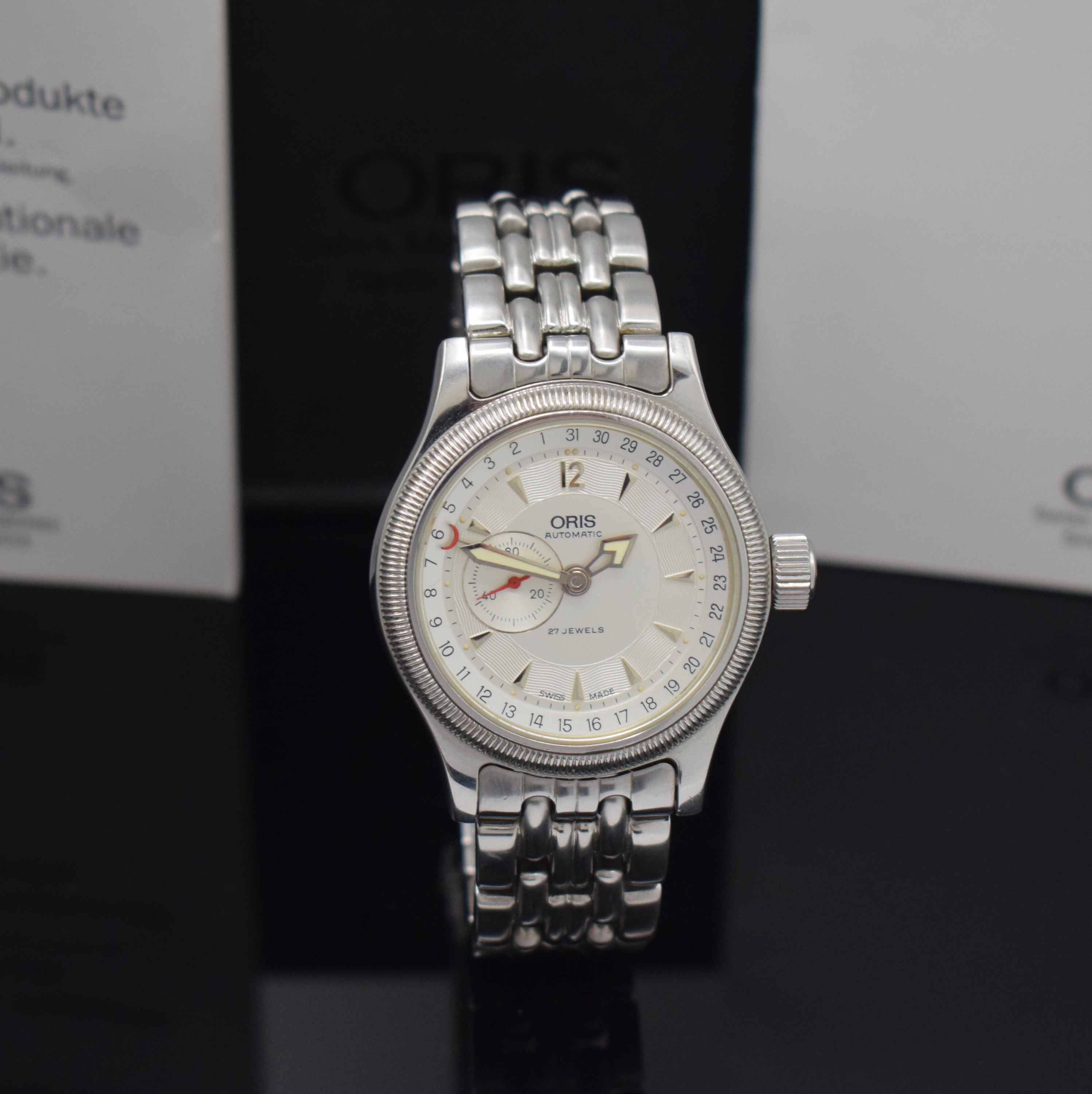 Detail b: ORIS Big Crown Herrenarmbanduhr Referenz 7482, Schweiz verk. lt. Pap. 02/2003, Automatik, Stahl Geh., orig. Stahlband m. Faltschl., beids. vergl., ...