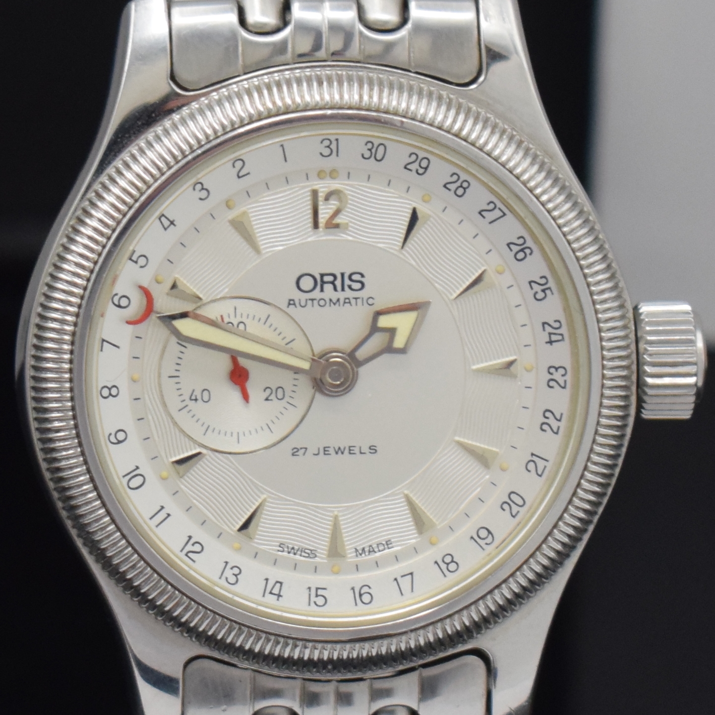 Detail c: ORIS Big Crown Herrenarmbanduhr Referenz 7482, Schweiz verk. lt. Pap. 02/2003, Automatik, Stahl Geh., orig. Stahlband m. Faltschl., beids. vergl., ...