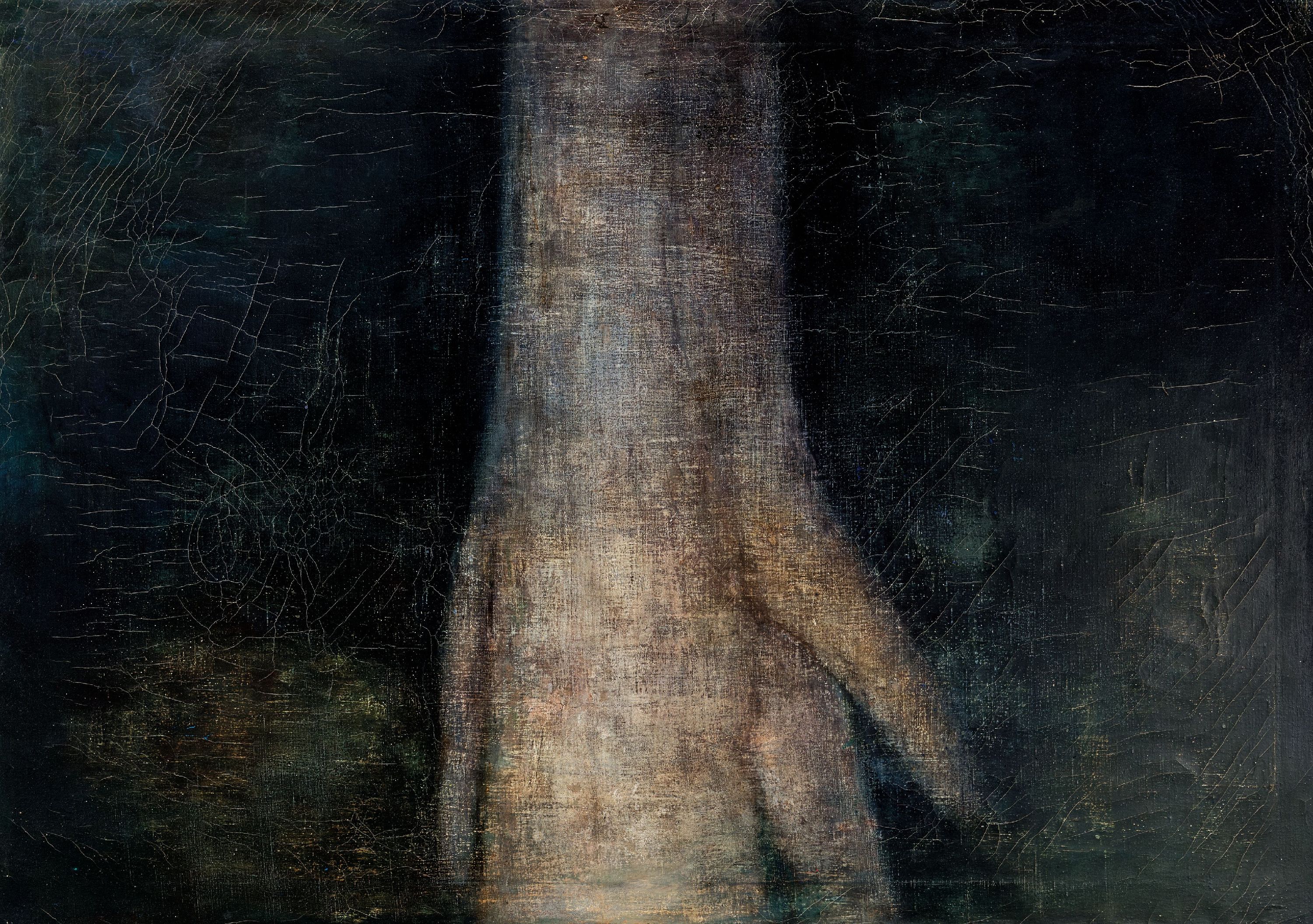 Irene Bösch, geb. 1940, Baumtorso, Öl/Lwd, mittig oben monogrammiert, rückseitig betitelt und sign., ca. 82x114cm, R. ca. 86x 118cm
