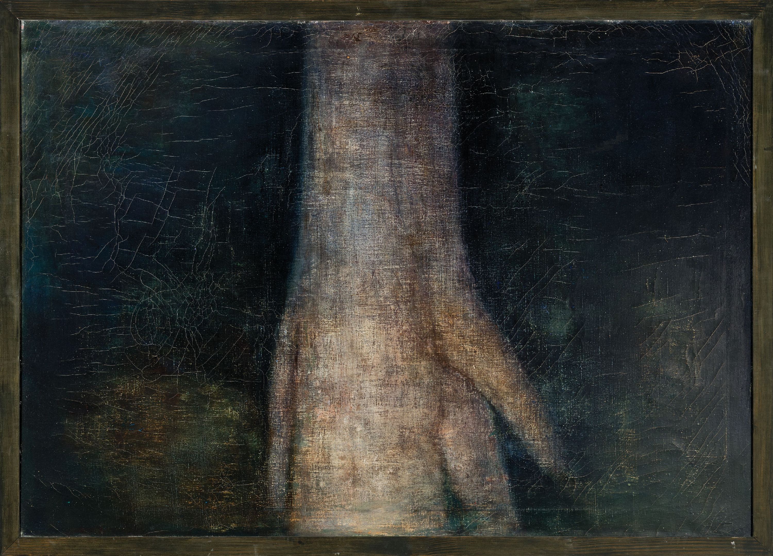 Detail k: Irene Bösch, geb. 1940, Baumtorso, Öl/Lwd, mittig oben monogrammiert, rückseitig betitelt und sign., ca. 82x114cm, R. ca. 86x 118cm