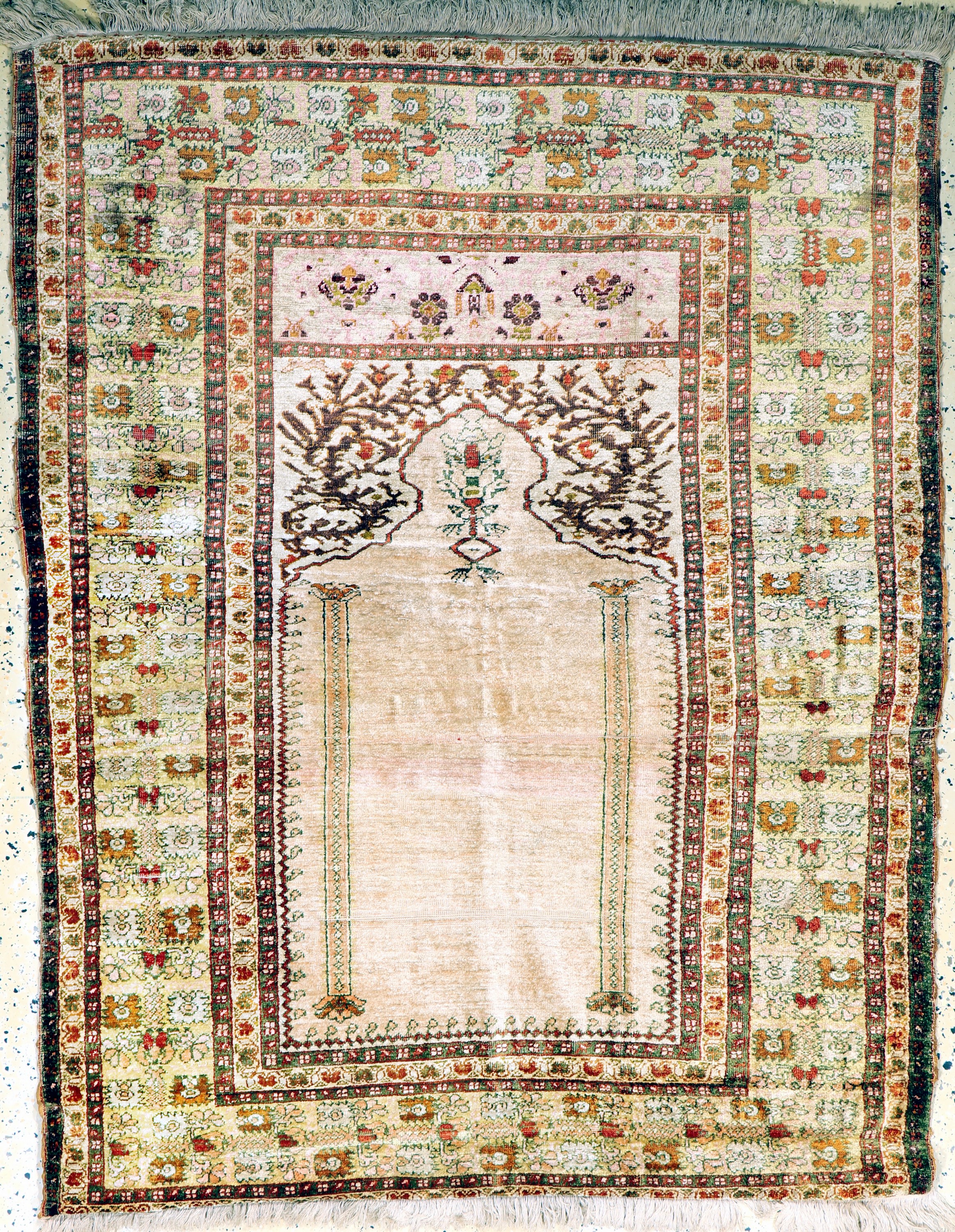 Kayseri antik, Türkei, um 1900, merzerisierte Baumwolle, ca. 156 x 122 cm, EHZ: 4, (kleine Risse)