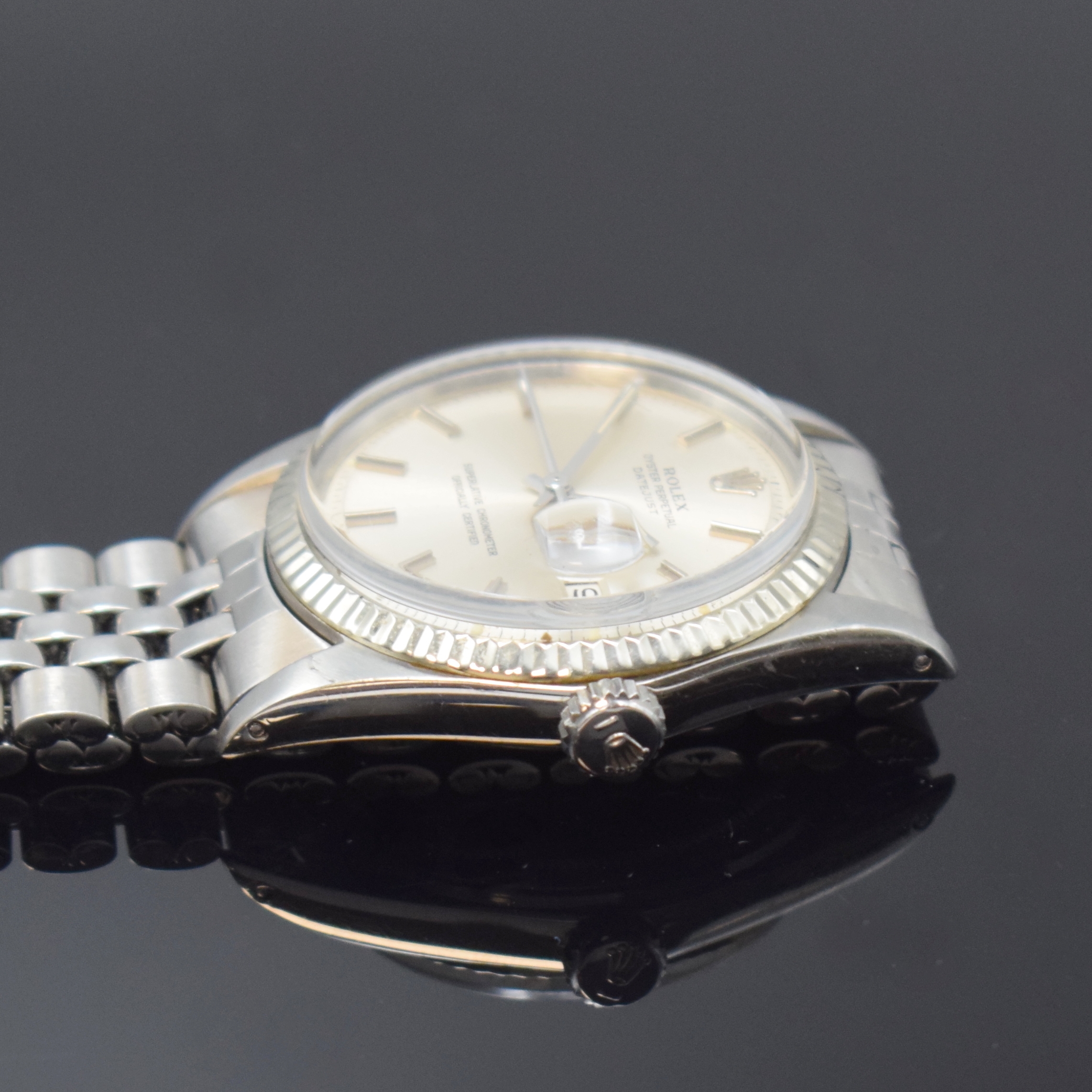 Detail c: ROLEX Oyster Perpetual Datejust Herrenarmbanduhr Referenz 1601, Schweiz um 1967, Automatik, Chronometer der Superlative in Edelstahl inkl. orig. ...