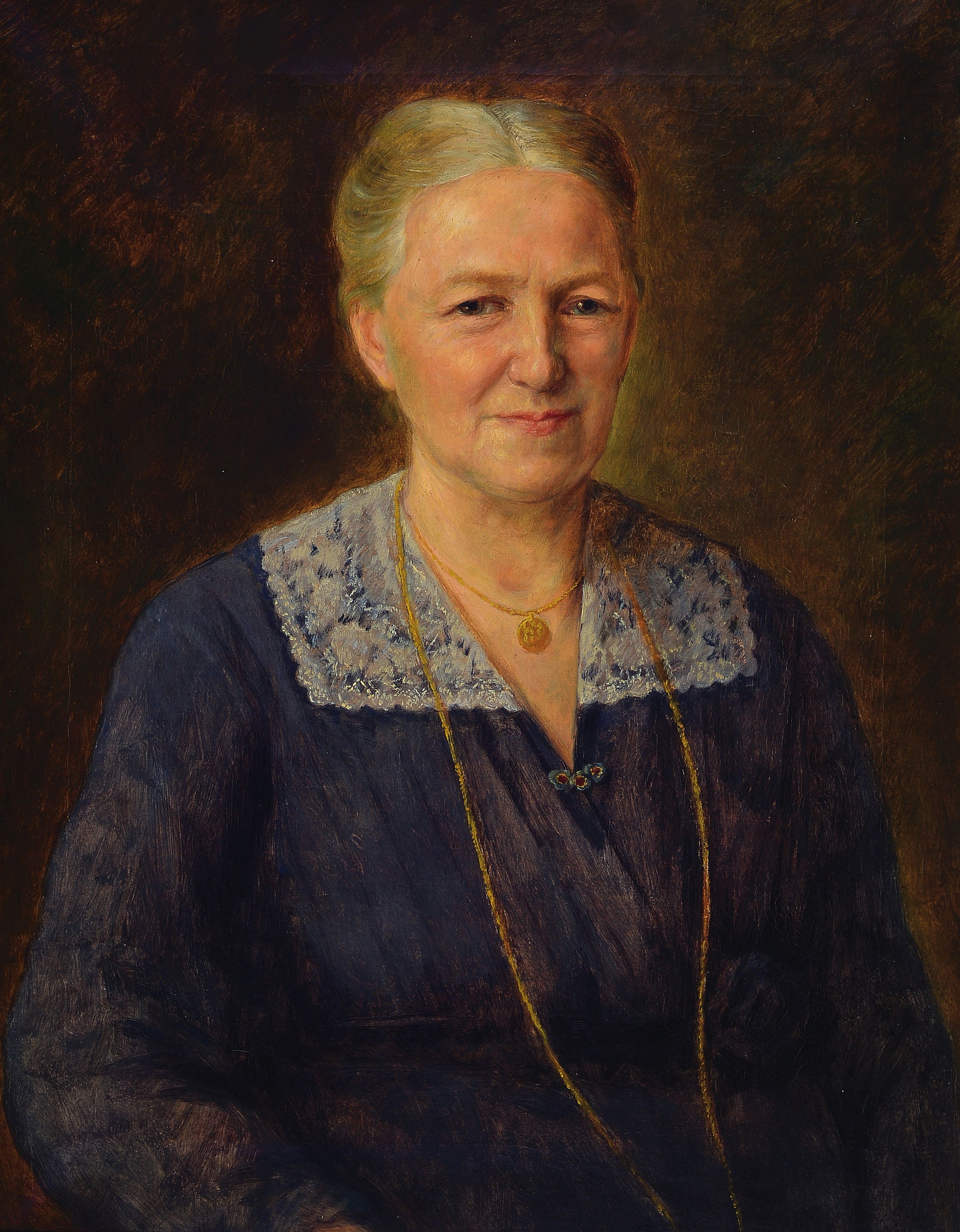 Detail a: Unbekannter Porträtist Anfang 20.Jh., Pendants, Herren- und Damenporträt, unsigniert, sichtbare Altersspuren, Rahmen bestoßen, 83x69 cm