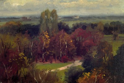 Image 26904174 - Paul Weber, 1823 Darmstadt-1916 München, "Kleine Herbstlandschaft Innthal no ...