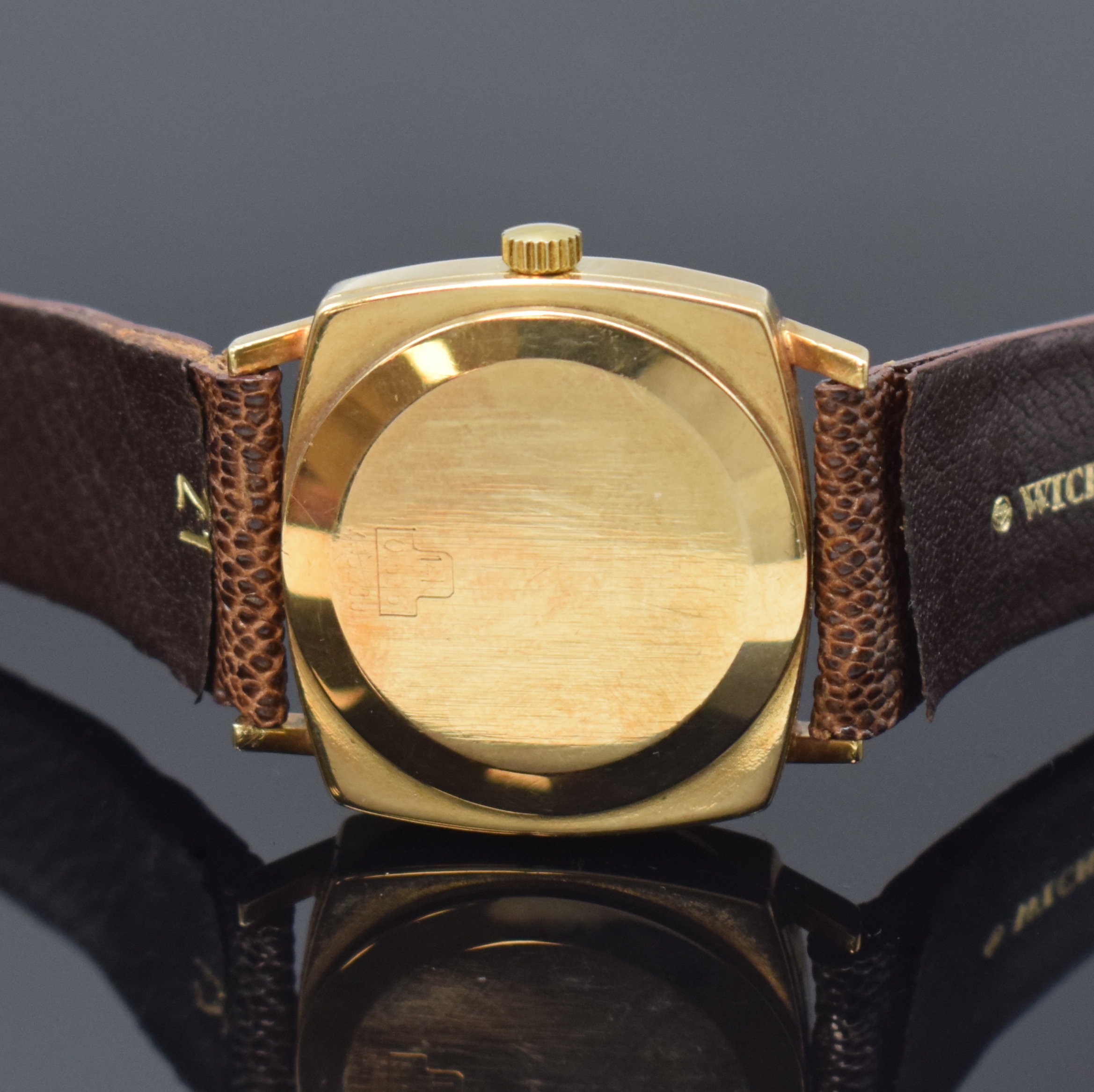 Detail c: AMARA Herrenarmbanduhr in GG 585/000, Schweiz um 1975, Automatik, Boden aufgedr., silb. Zifferbl. rest., gold. Std.-Ind., gold. Zeiger, Datum b. 3, ...