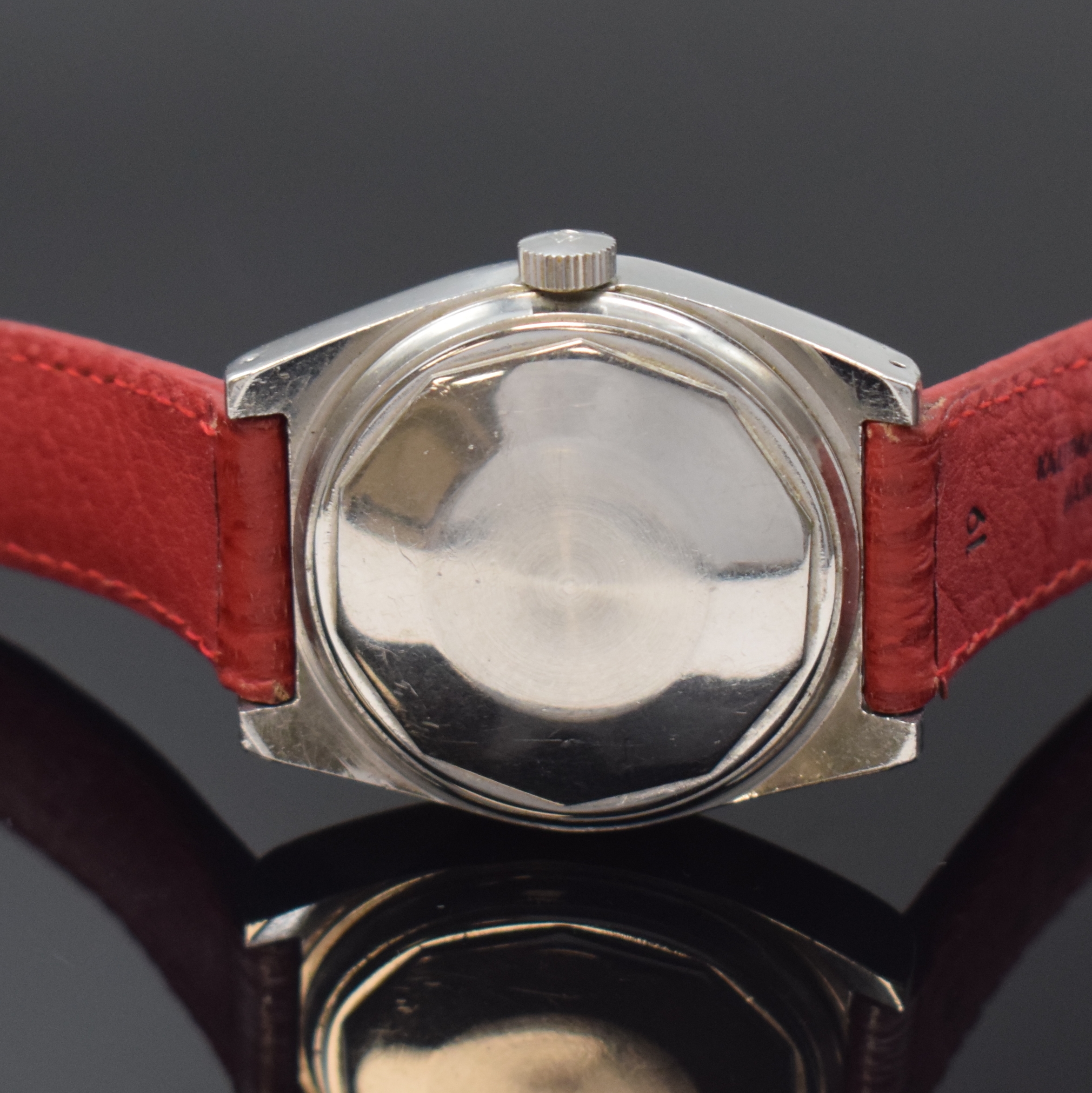 Detail c: TISSOT Herrenarmbanduhr PR 516 Referenz 4662-1X, Schweiz um 1970, Automatik, Edelstahlgeh., Boden verschr., Lünette m. 60er Teilung nicht drehb., ...