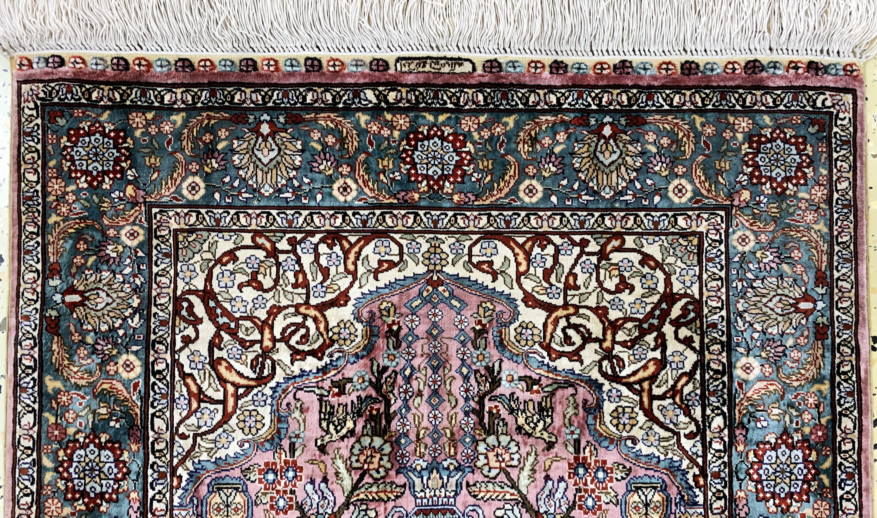 Detail a: China Seide fein, Ende 20.Jhd., Wolle auf Baumwolle, ca. 91 x 61 cm, ca. 1,0 Mio. Kn/qm,EHZ: 2