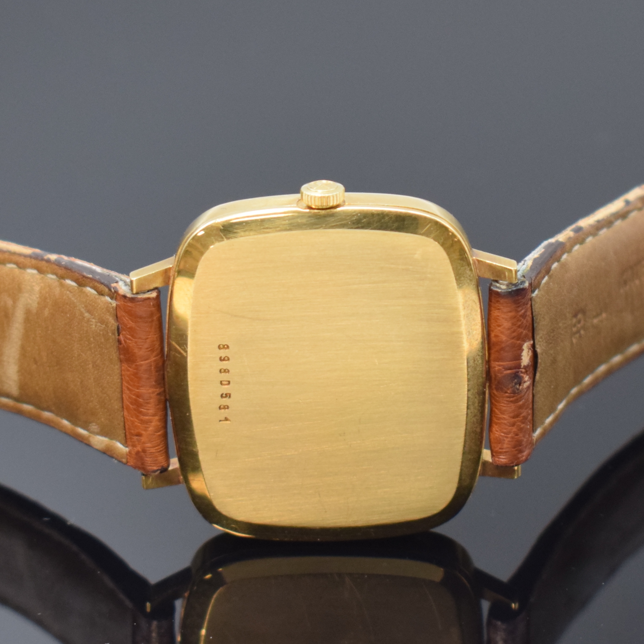 Detail c: ZENITH Armbanduhr in GG 750/000, Schweiz um 1975, Handaufzug, Boden aufgedr., champagnerfarb. Zifferbl. dell., aufgel. Std.-Ind., geschw. Zeiger, ...