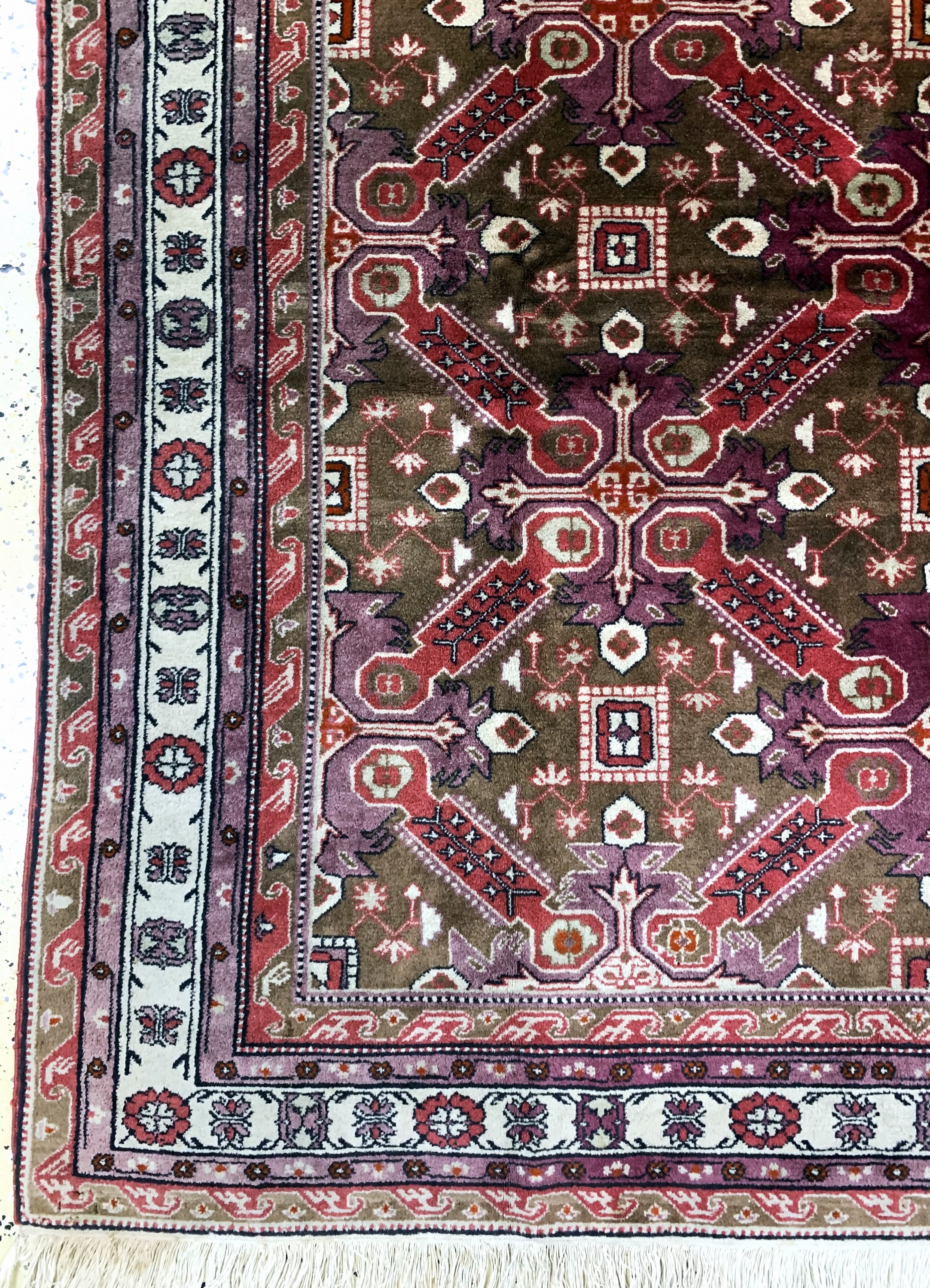 Detail b: Schirwan, Rußland, Ende 20.Jhd, Wolle auf Baumwolle, ca. 293 x 190 cm, Reinigungsbedürftig, EHZ: 2