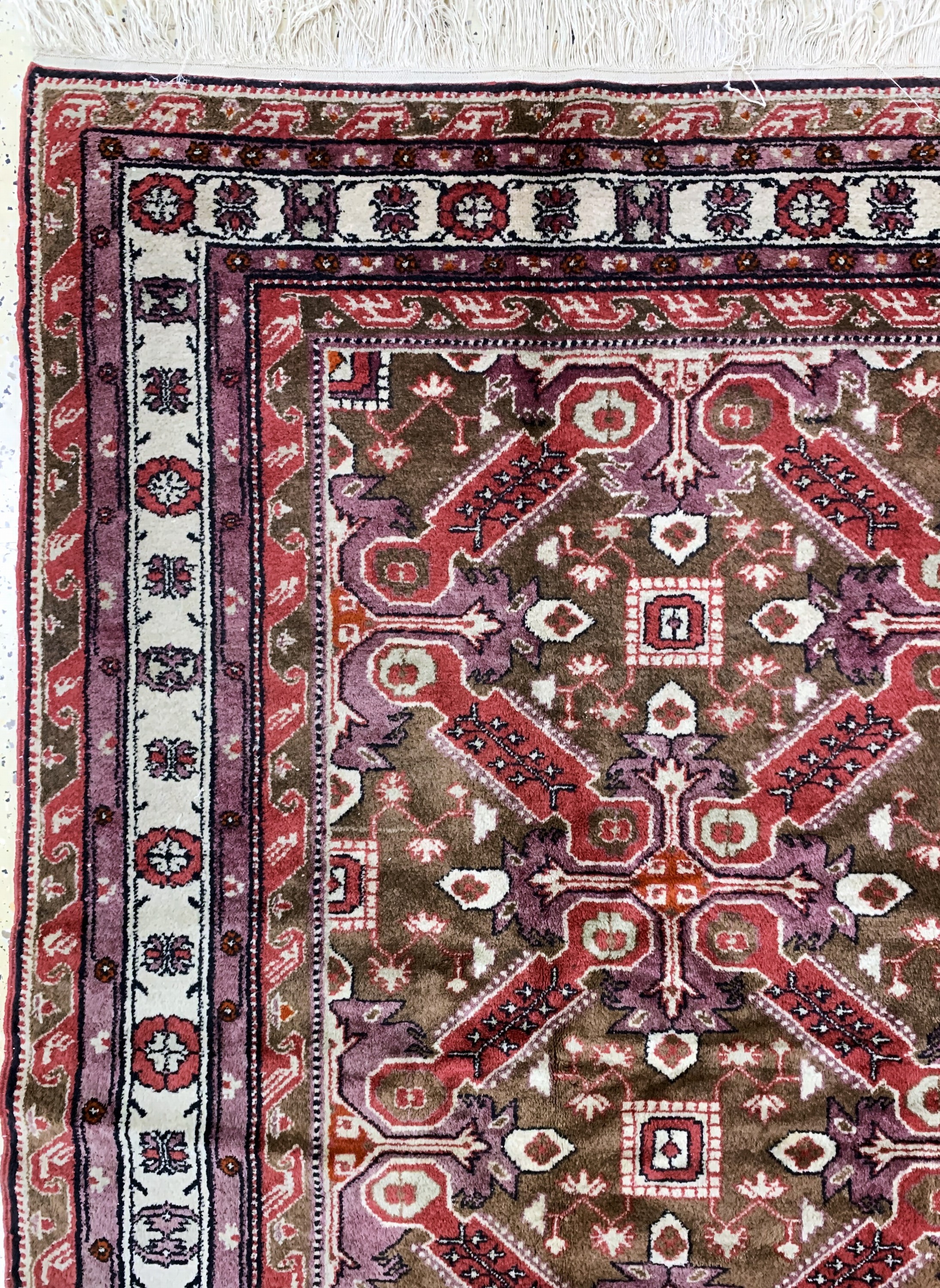 Detail d: Schirwan, Rußland, Ende 20.Jhd, Wolle auf Baumwolle, ca. 293 x 190 cm, Reinigungsbedürftig, EHZ: 2