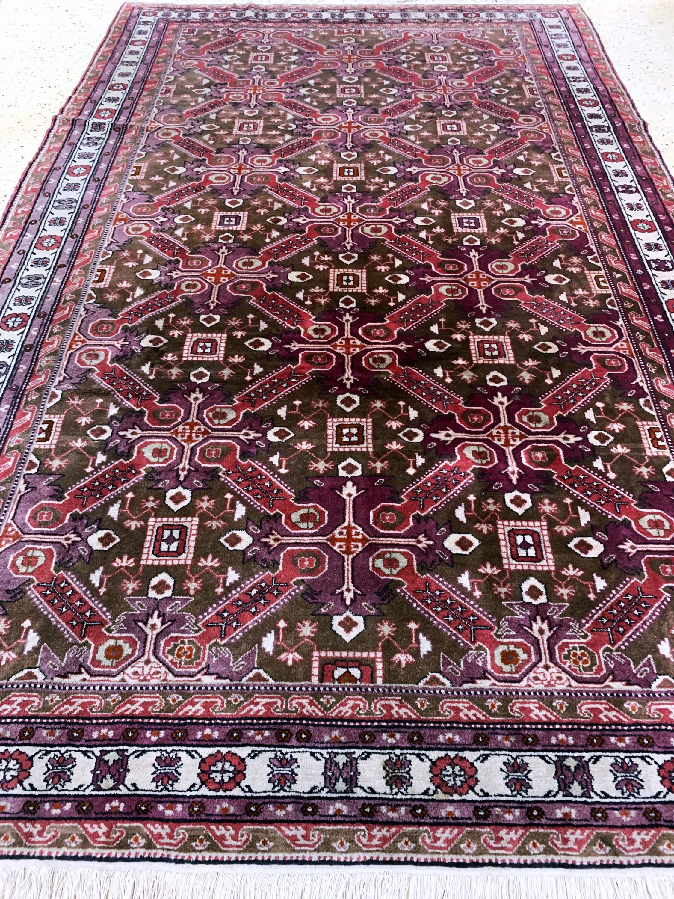 Detail f: Schirwan, Rußland, Ende 20.Jhd, Wolle auf Baumwolle, ca. 293 x 190 cm, Reinigungsbedürftig, EHZ: 2