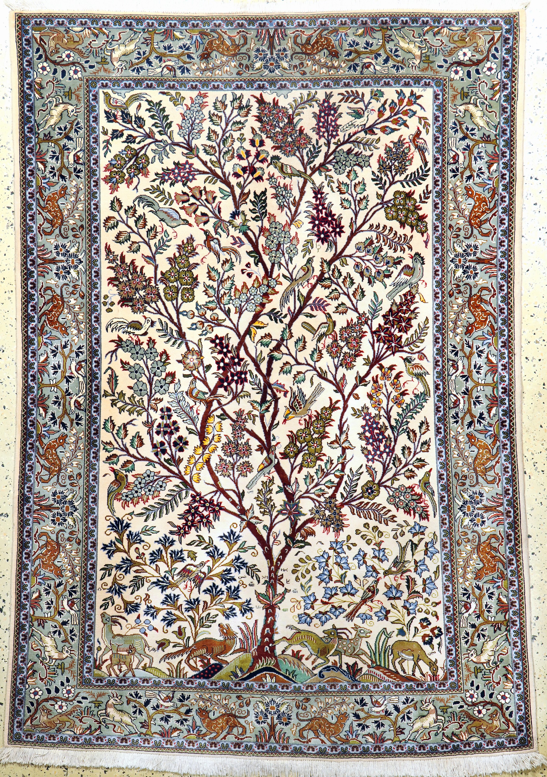 Keschan Kork fein, Persien, Mitte 20.Jhd, Korkwolle auf Baumwolle, ca. 198 x 139 cm, EHZ: 2