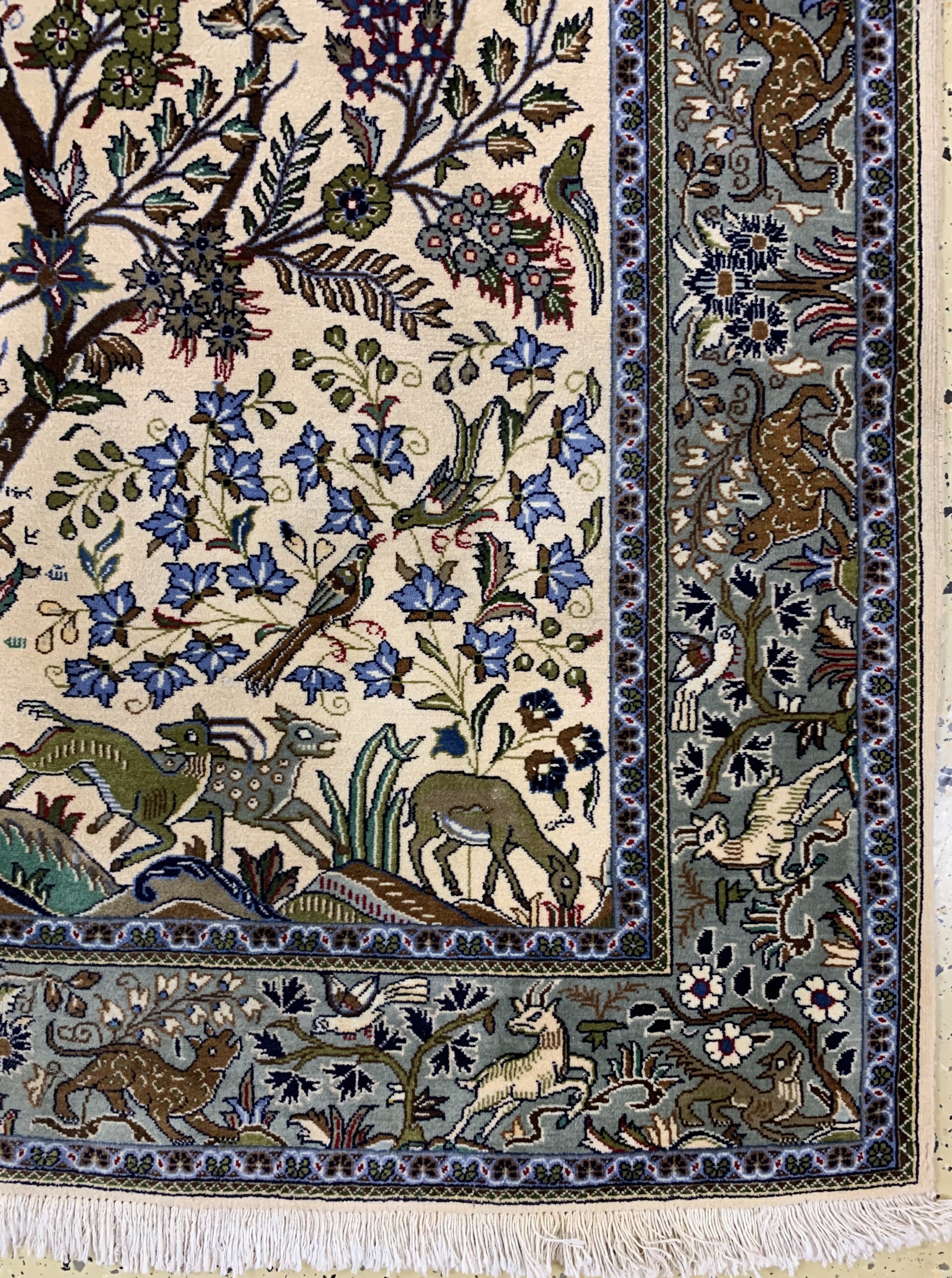 Detail a: Keschan Kork fein, Persien, Mitte 20.Jhd, Korkwolle auf Baumwolle, ca. 198 x 139 cm, EHZ: 2