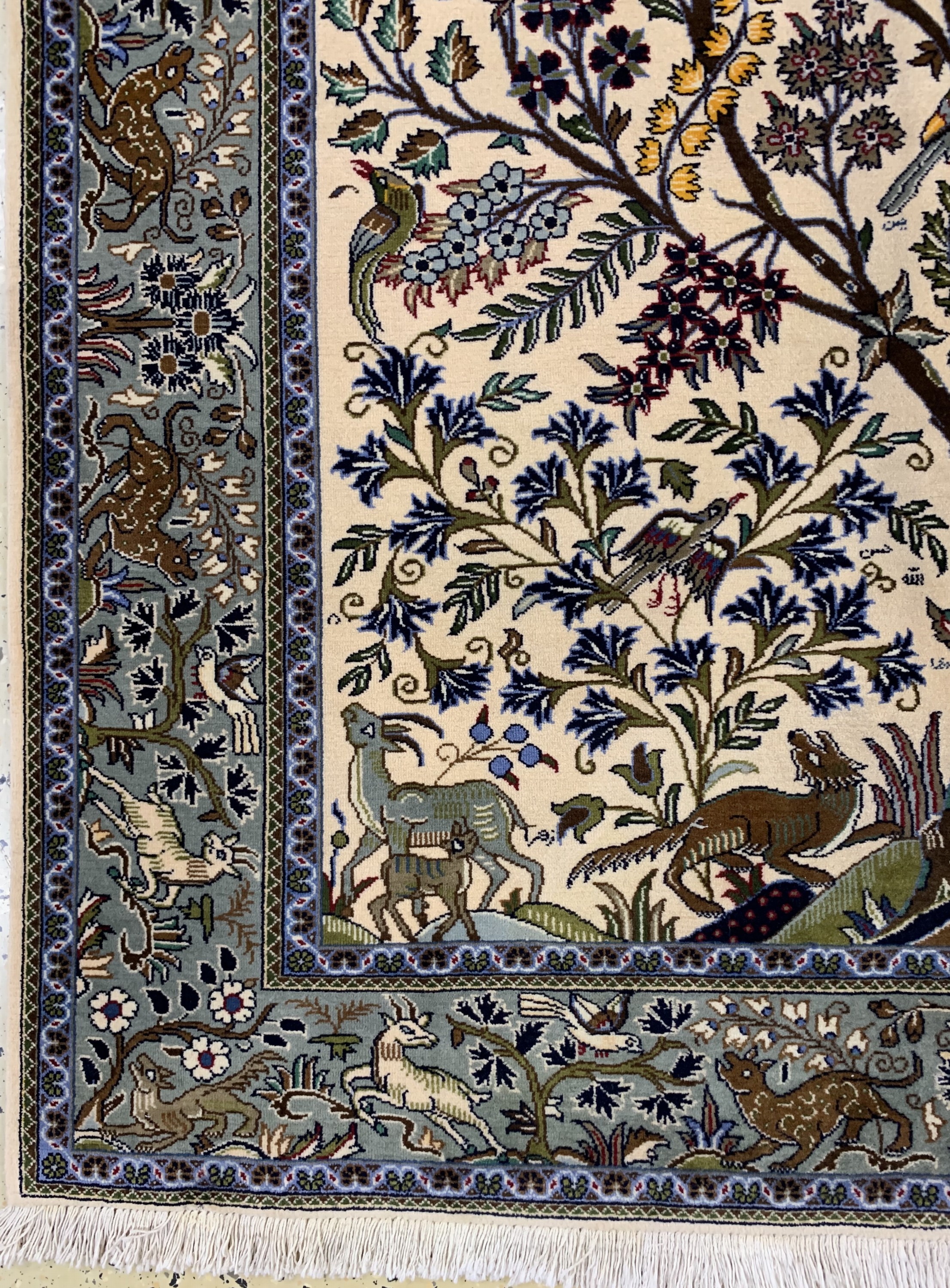 Detail b: Keschan Kork fein, Persien, Mitte 20.Jhd, Korkwolle auf Baumwolle, ca. 198 x 139 cm, EHZ: 2