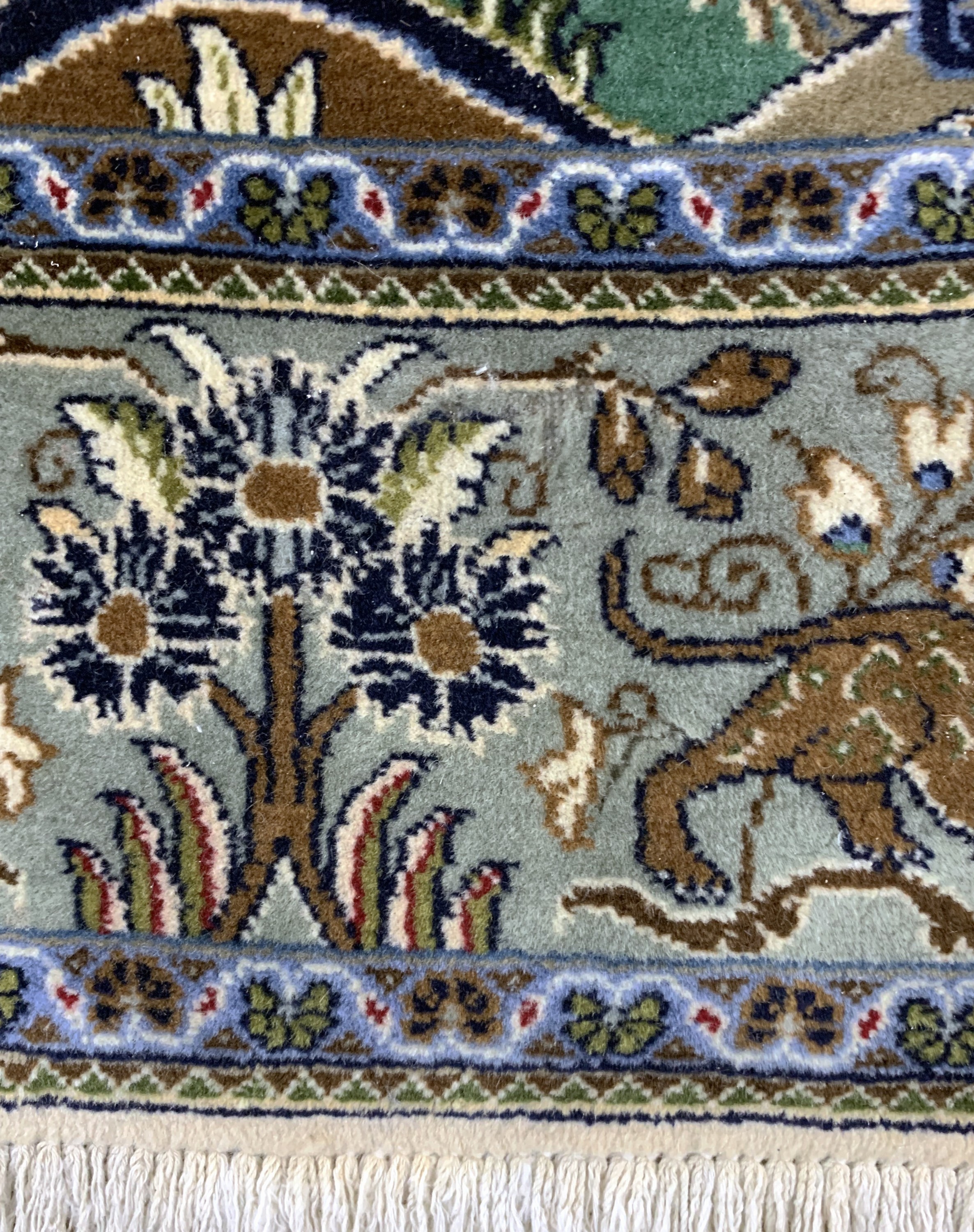 Detail c: Keschan Kork fein, Persien, Mitte 20.Jhd, Korkwolle auf Baumwolle, ca. 198 x 139 cm, EHZ: 2