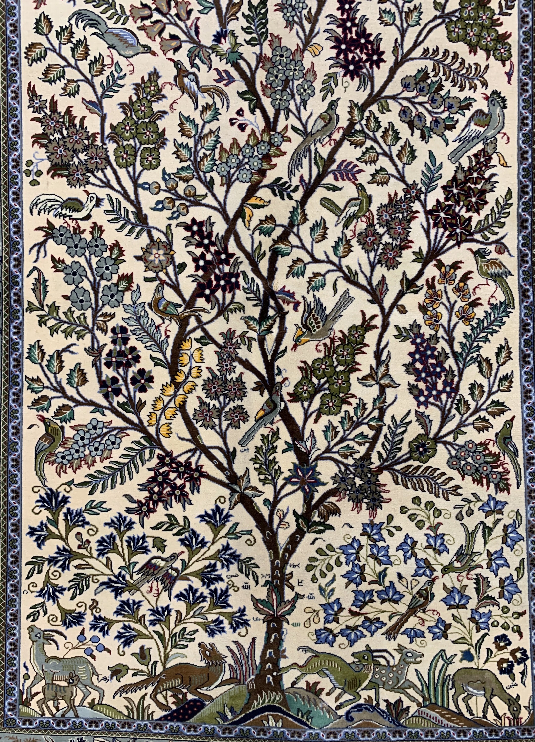 Detail e: Keschan Kork fein, Persien, Mitte 20.Jhd, Korkwolle auf Baumwolle, ca. 198 x 139 cm, EHZ: 2