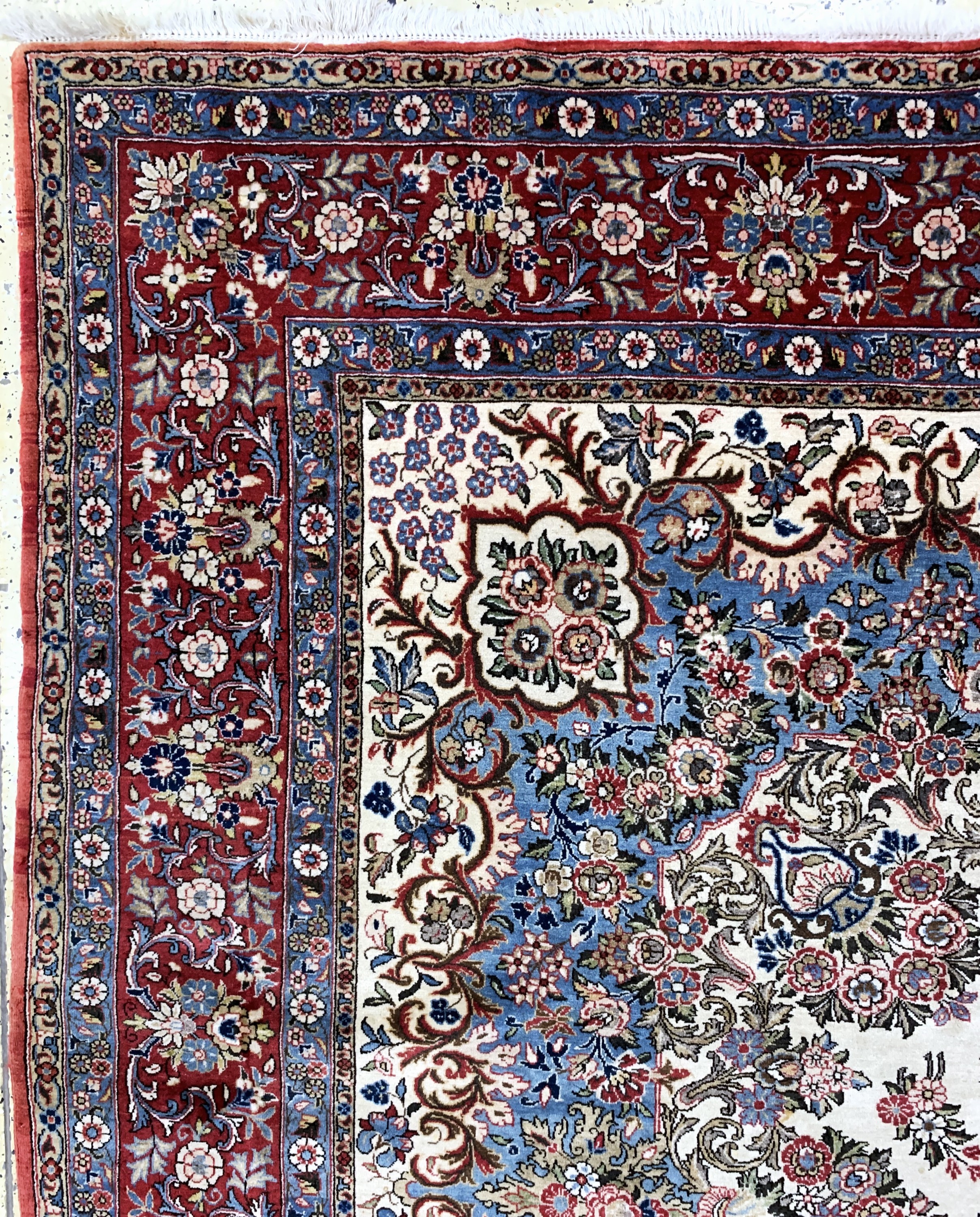 Detail d: Ghom Kork alt, Persien, Mitte 20.Jhd, Korkwolle auf Baumwolle, ca. 383 x 263 cm, EHZ: 2