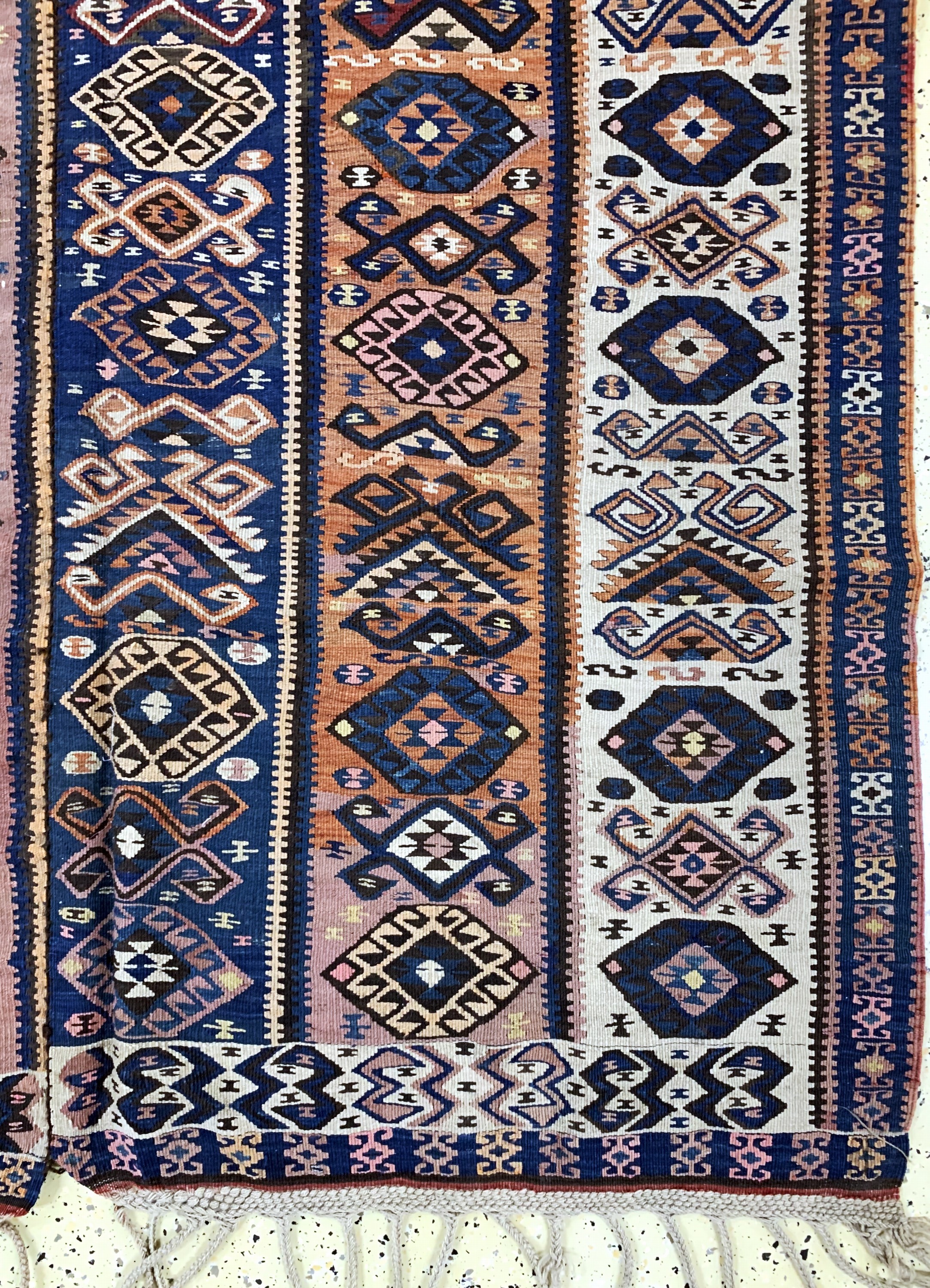 Detail a: Malatya Kelim antik(2 Bahnig), Türkei, um 1900, Wolle auf Wolle, ca. 235 x 155 cm, EHZ: 2-3