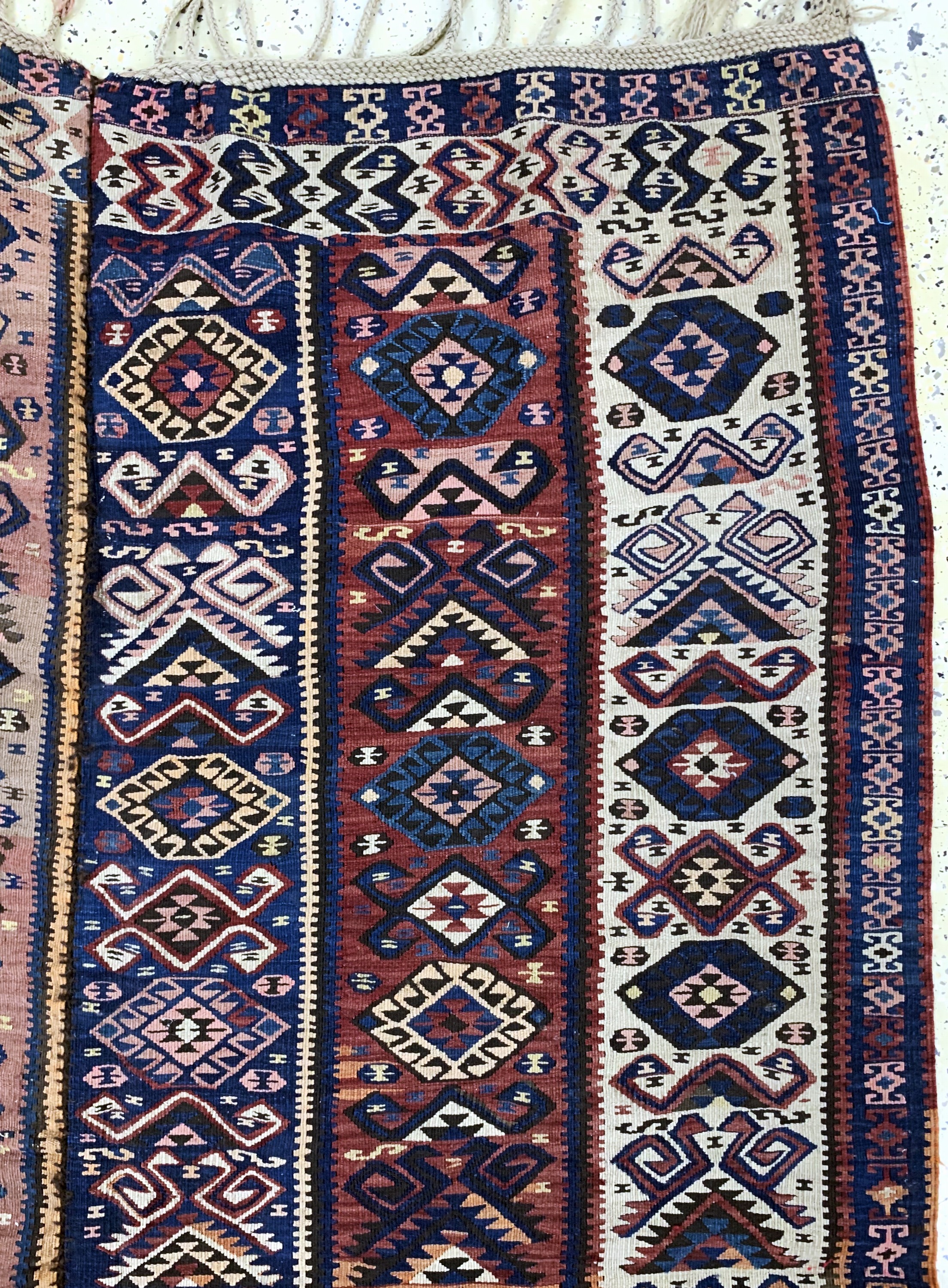 Detail d: Malatya Kelim antik(2 Bahnig), Türkei, um 1900, Wolle auf Wolle, ca. 235 x 155 cm, EHZ: 2-3