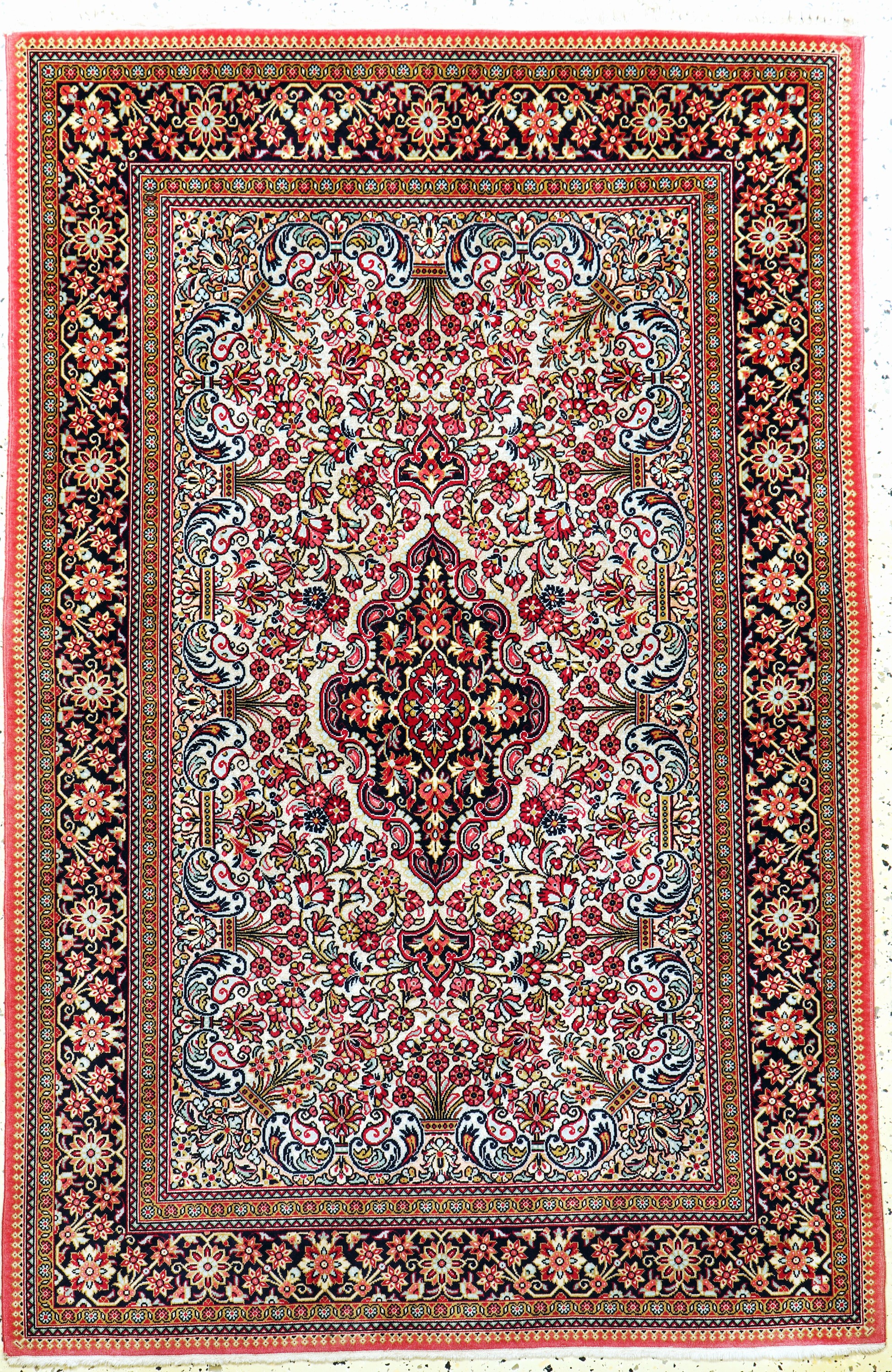 Ghom Kork fein"Seidengrund", Persien, Mitte20.Jhd, Korkwolle mit Seide, ca. 167 x 108 cm,EHZ: 2