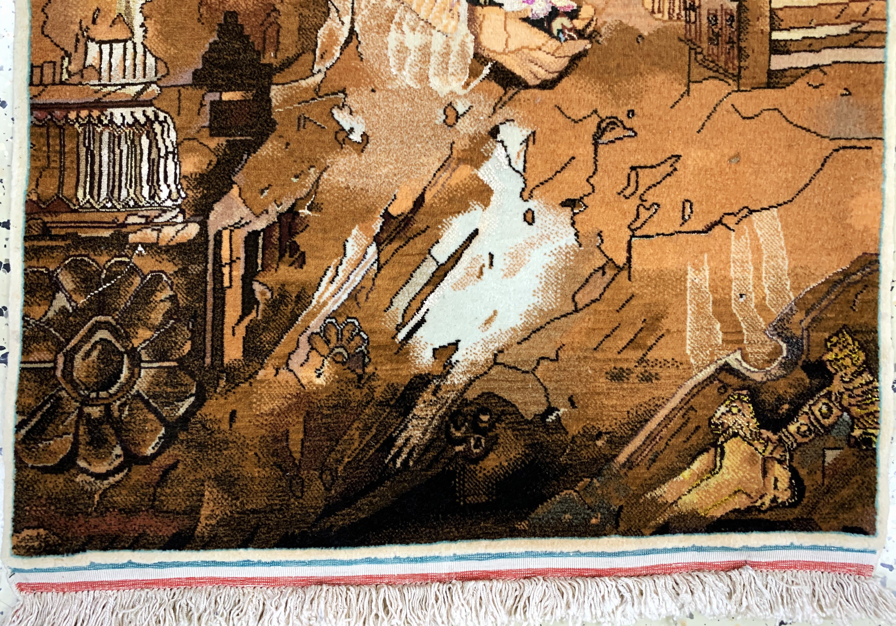 Detail c: Täbriz fein(50 Raj), Persien, Ende 20.Jhd, Korkwolle mit und auf Seide, ca. 86 x 60 cm, ca. 500.000 Kn/qm, EHZ: 2