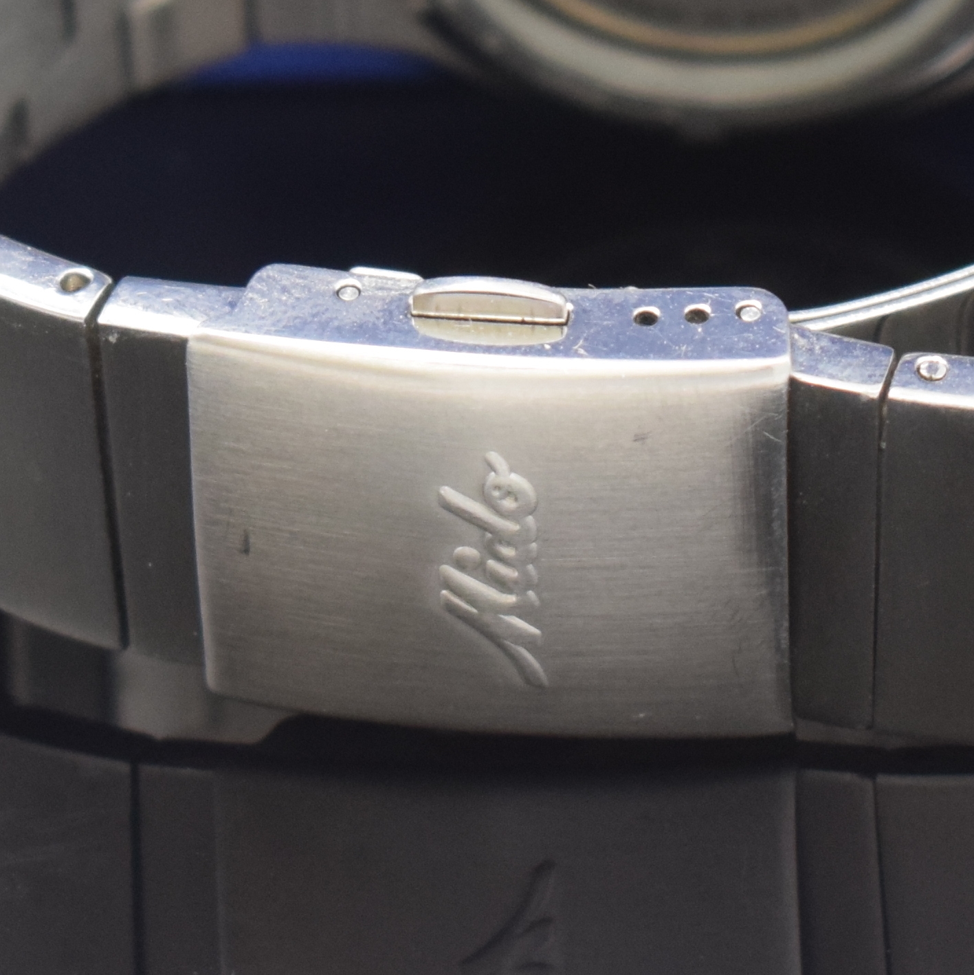 Detail d: MIDO Herrenarmbanduhr Ocean Star Sport Referenz 8520, Automatik, Schweiz um 2010, Edelstahlgeh. inkl. Gliederband m. Faltschl., beids. vergl., Boden ...
