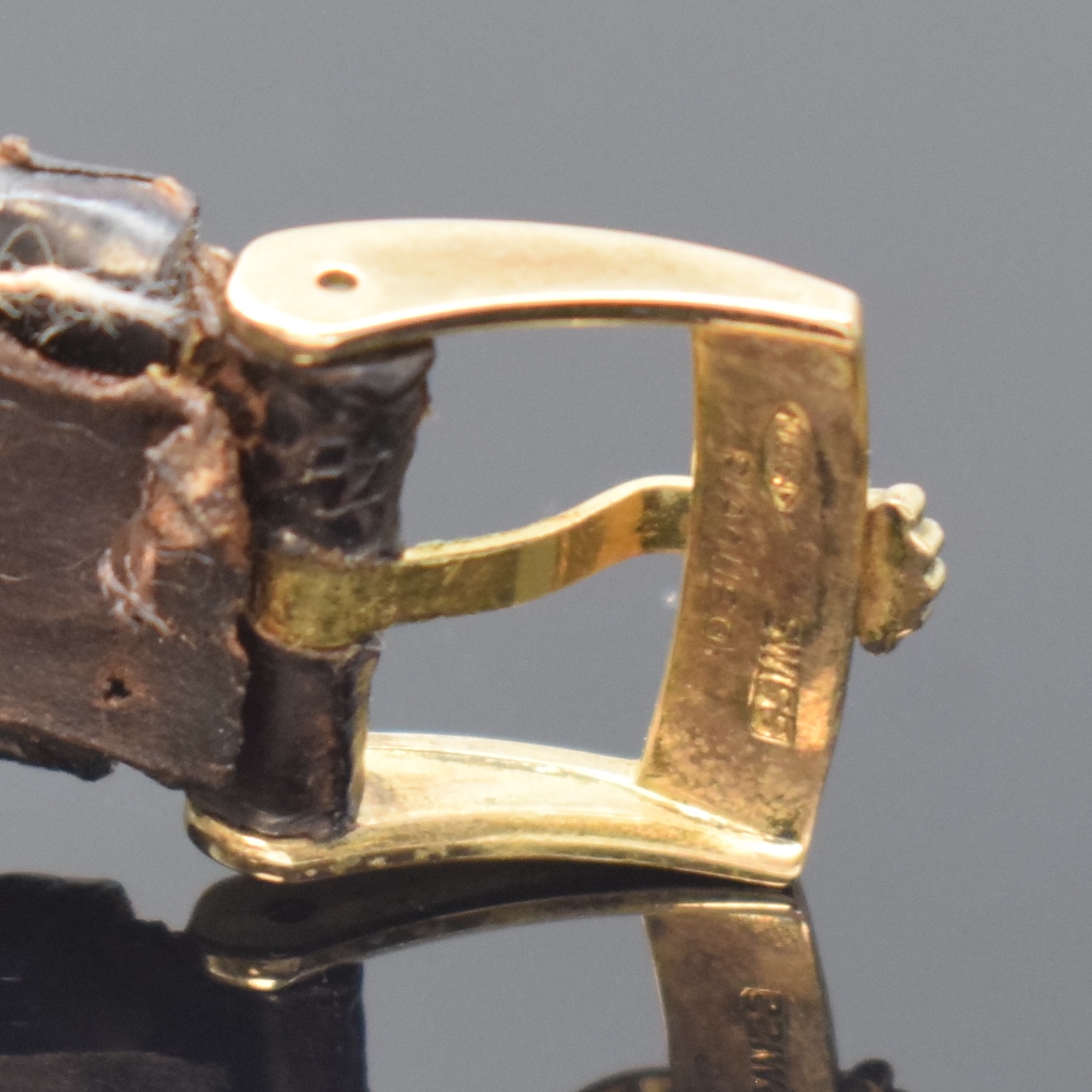 Detail c: ROLEX Armbanduhr Oyster Perpetual 34 Referenz 1003 in GG 585/000, Schweiz um 1960, Automatik, Chronometer der Superlative inkl. Lederband m. orig. ...