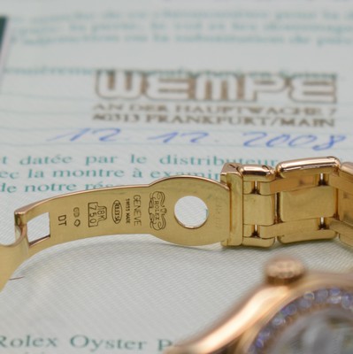 26904436c - ROLEX Damenarmbanduhr Oyster Perpetual Datejust Pearlmaster in GG 750/000 Referenz 80298, ...