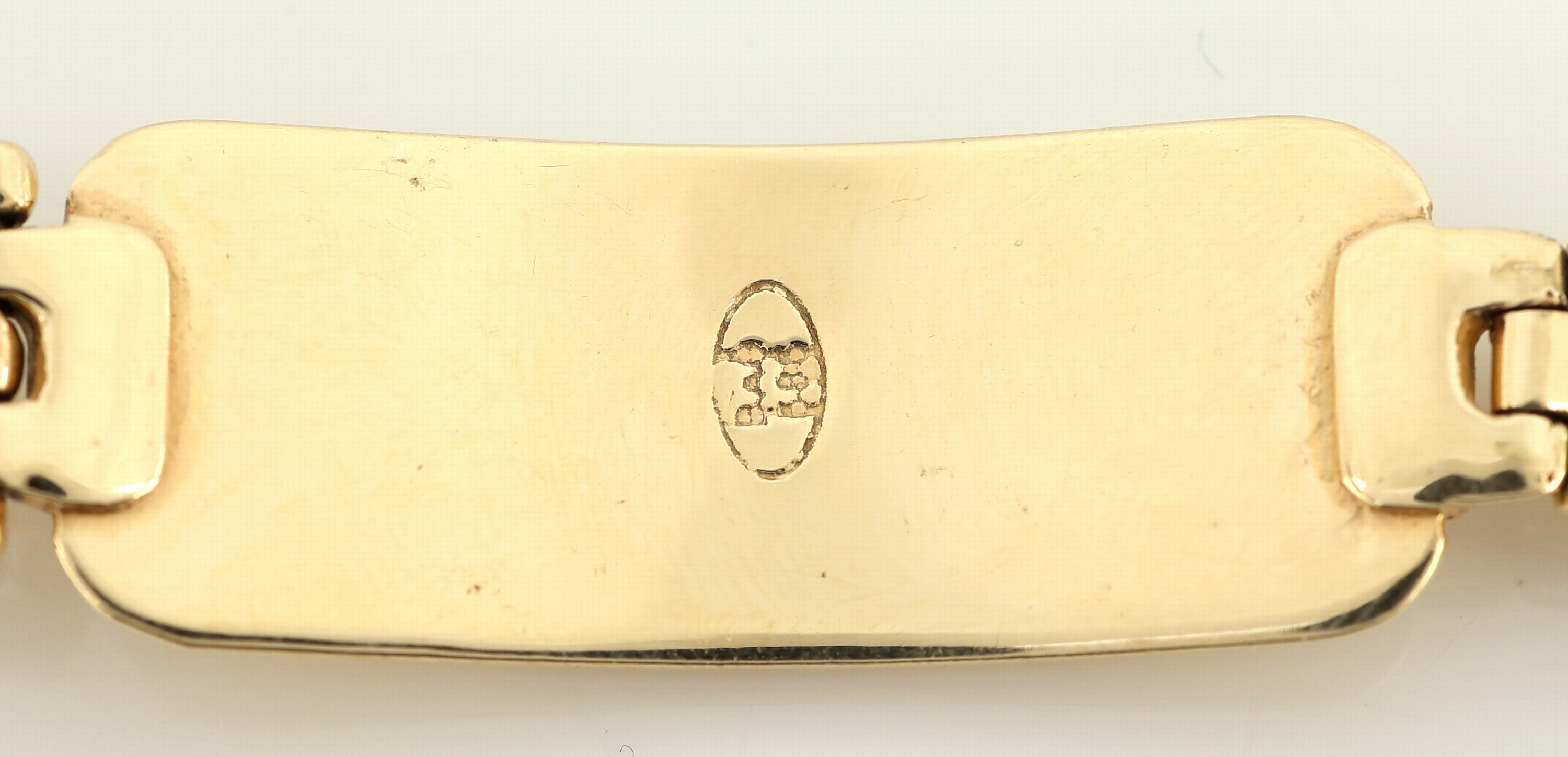 Detail c: 14 kt Gold Armband "Elefant", GG/WG 585/000, 4 aufgelegte Elefanten in WG, L. ca. 19.5 cm, runde Karabinerschließe, ca. 29.9 g