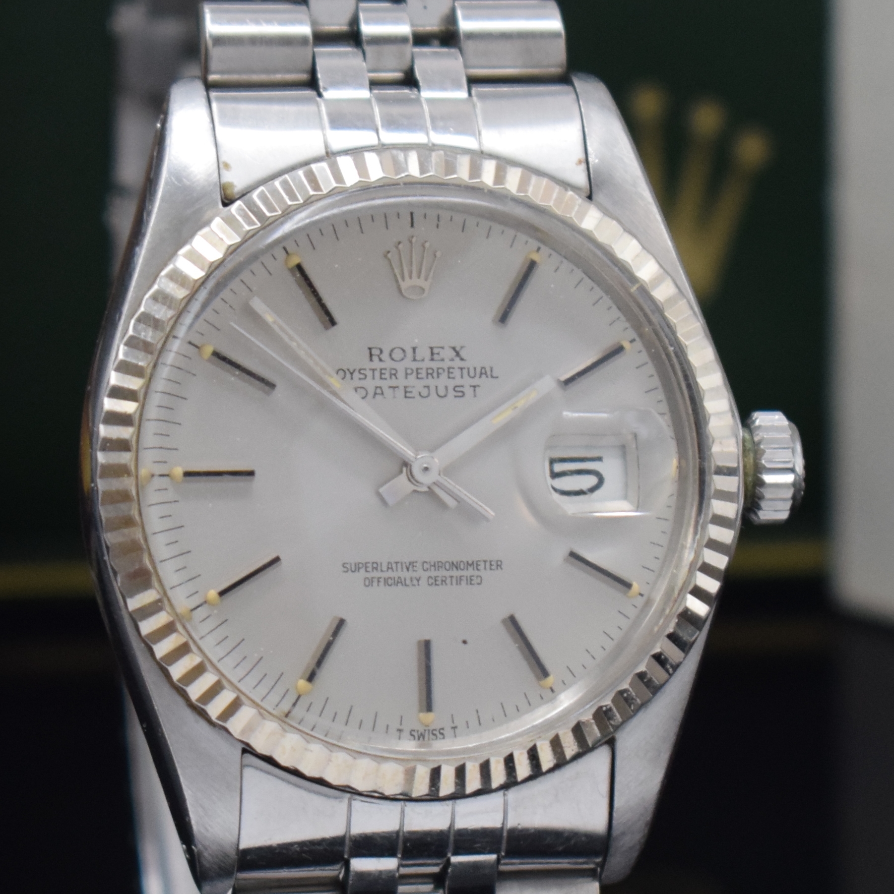 Detail c: ROLEX Herrenarmbanduhr Oyster Perpetual Datejust Referenz 16014, Schweiz um 1984, Automatik, Chronometer der Superlative in Edelstahl inkl. ...