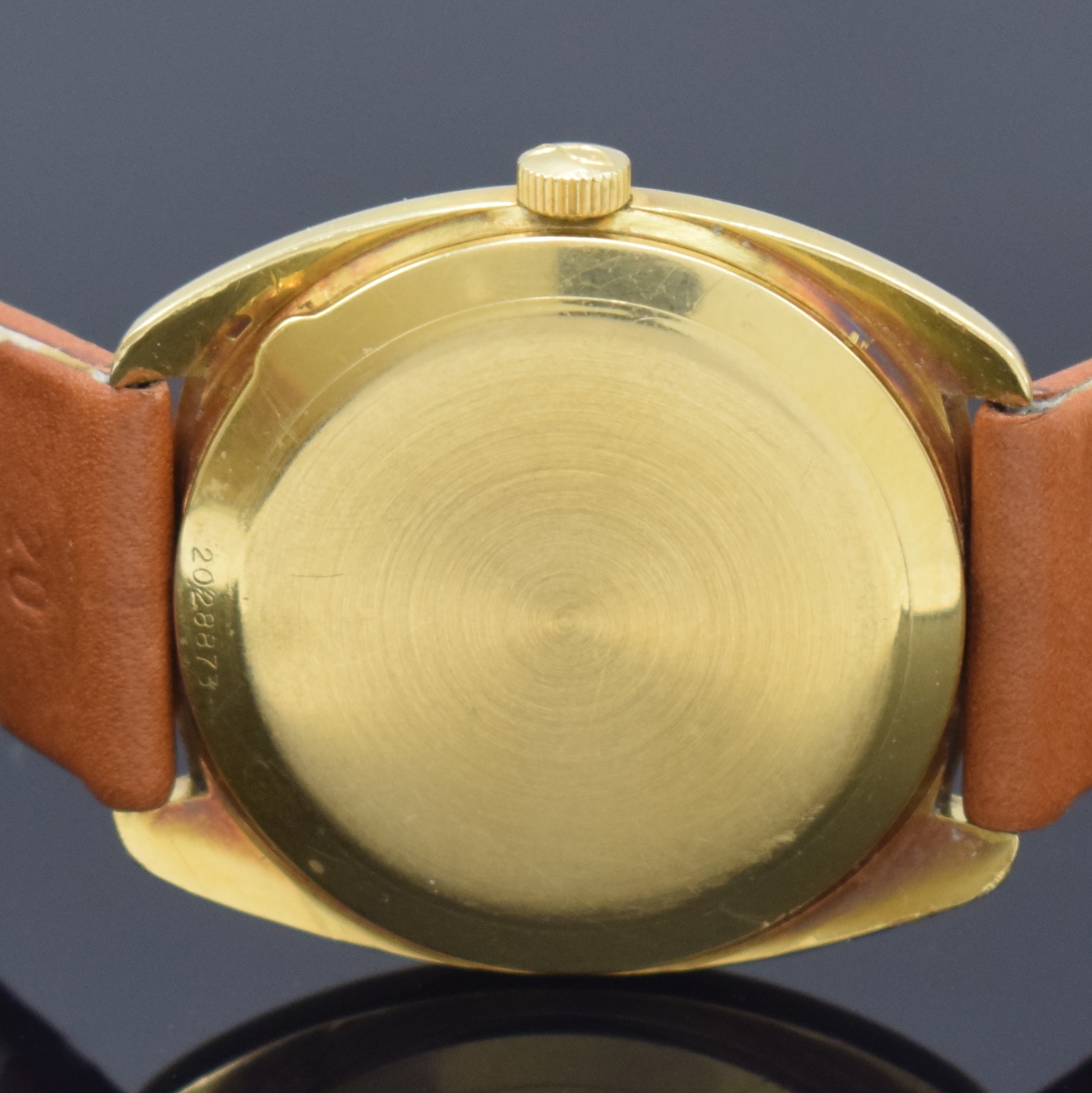 Detail f: IWC Herrenarmbanduhr Modell Electronic in GG 750/000, Schweiz um 1971, Stimmgabelschwinger, massives Geh., Boden aufgedr., gold. Zifferbl. m. aufgel. ...