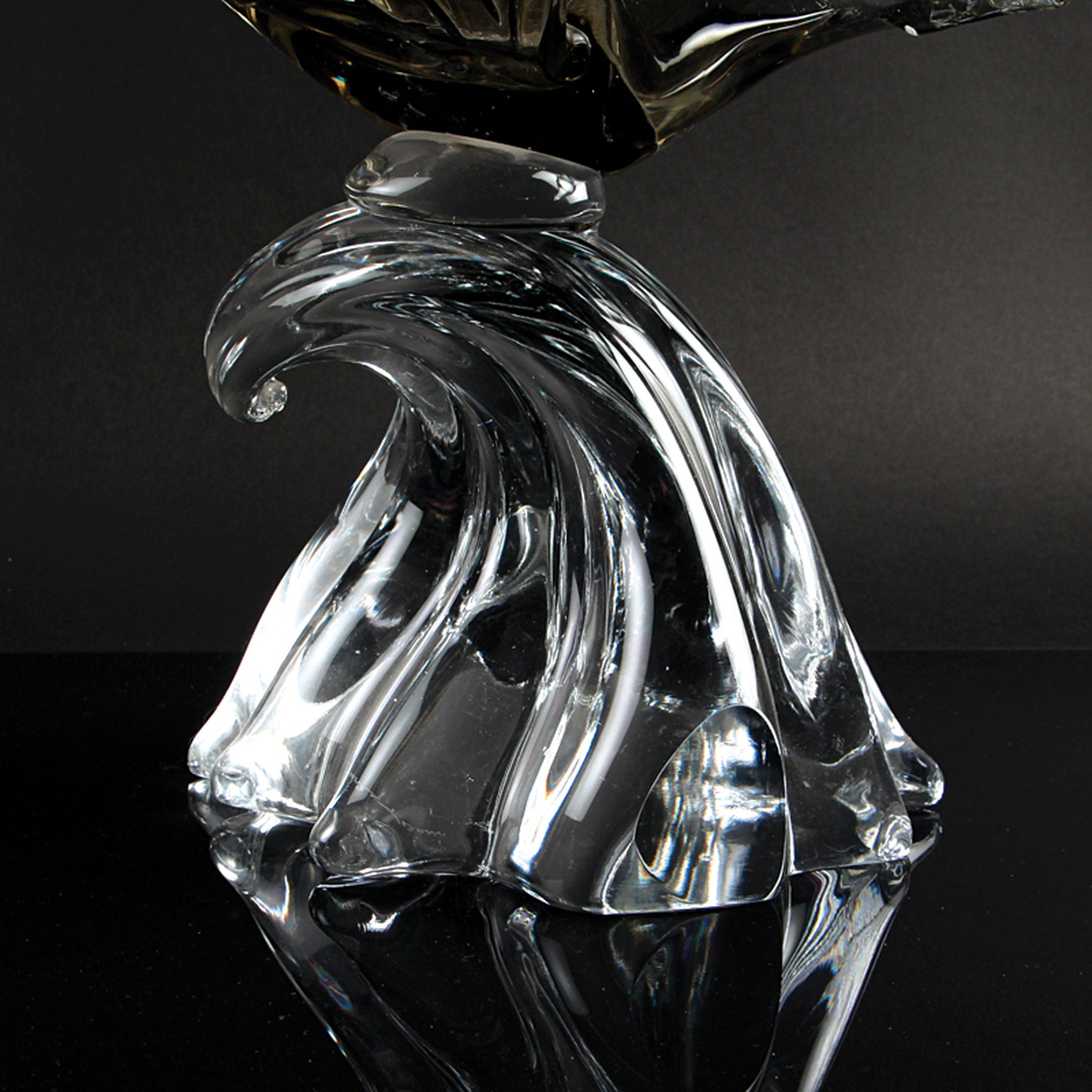 Detail c: Glasskulptur Möwe, Alfredo Barbini, Murano, grün und blau getöntes Glas, schwere Qualität,am Boden signiert, H. 40 cm
