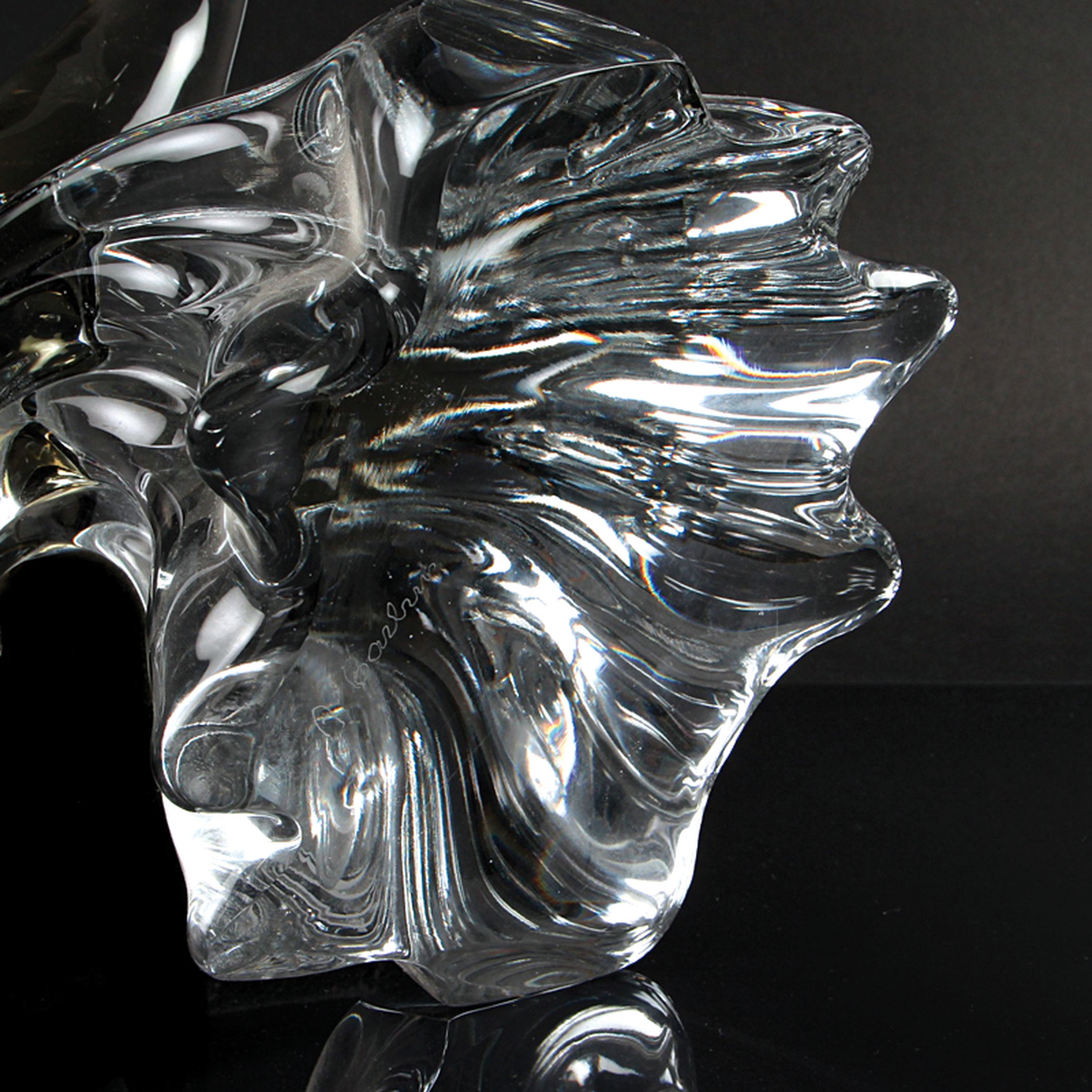 Detail d: Glasskulptur Möwe, Alfredo Barbini, Murano, grün und blau getöntes Glas, schwere Qualität,am Boden signiert, H. 40 cm