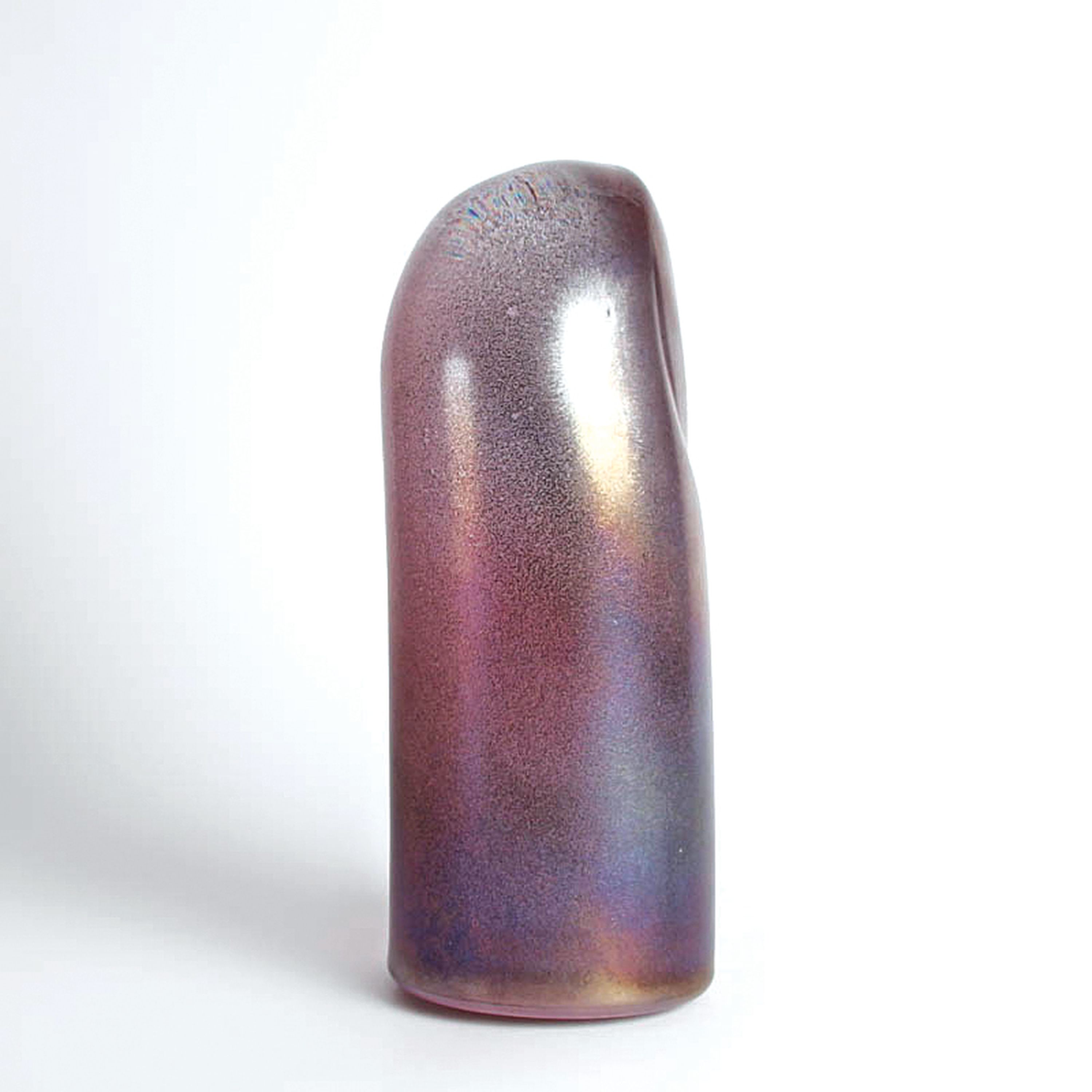 Detail c: Glasskulptur Finger, Ermanno Nason für Cenedese, Murano, 1963-72, farbloses Glas, lüstrierend überfangen, mattiert, schwere Qualität, H. 31 cm