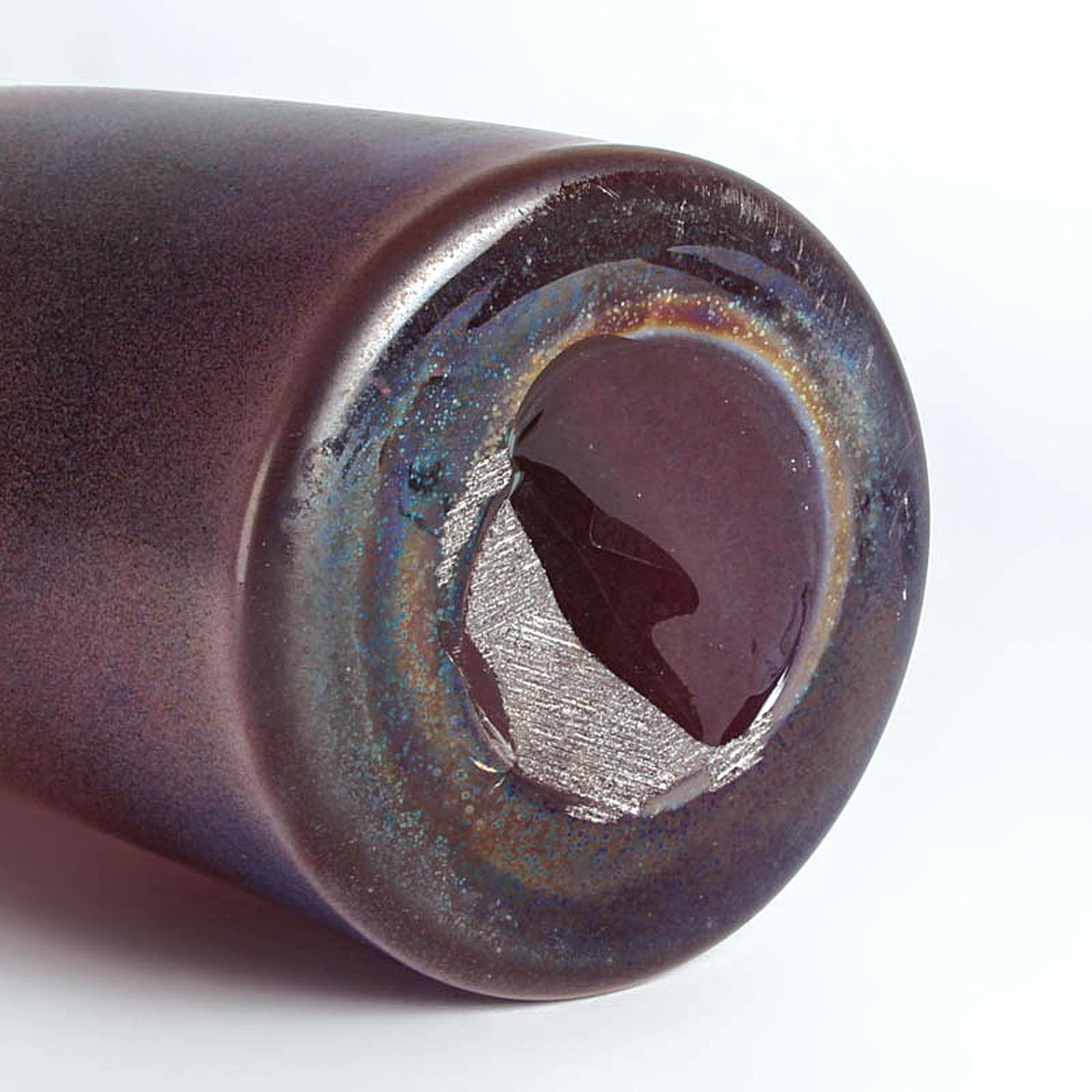 Detail d: Glasskulptur Finger, Ermanno Nason für Cenedese, Murano, 1963-72, farbloses Glas, lüstrierend überfangen, mattiert, schwere Qualität, H. 31 cm