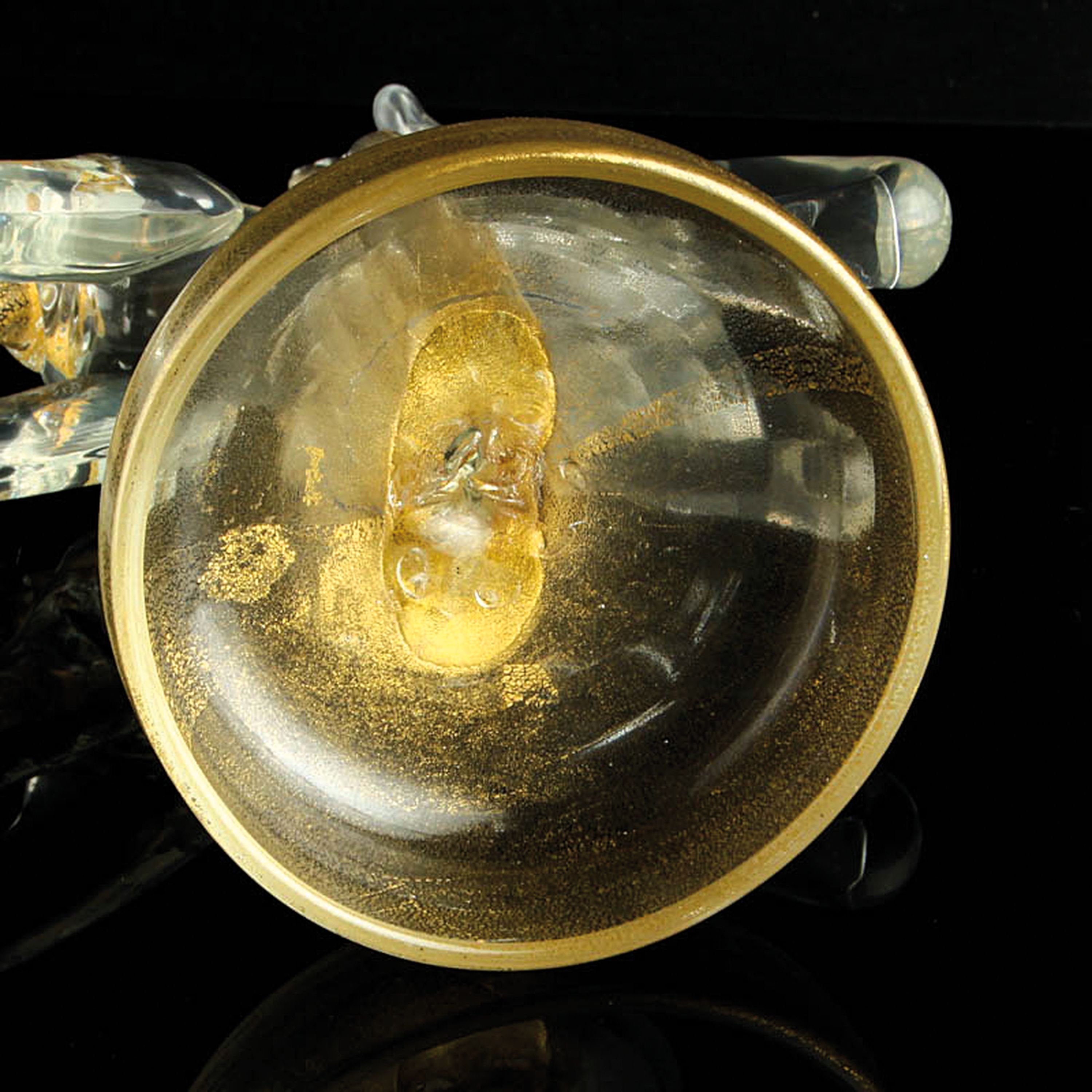 Detail j: 2 Glasskulpturen Pferde, Ermanno Nason für Cenedese, Murano, 1963-72, kleines Pferd mit Goldaufpuderung H. 21 cm; aufgerichtetes Pferd auf ...