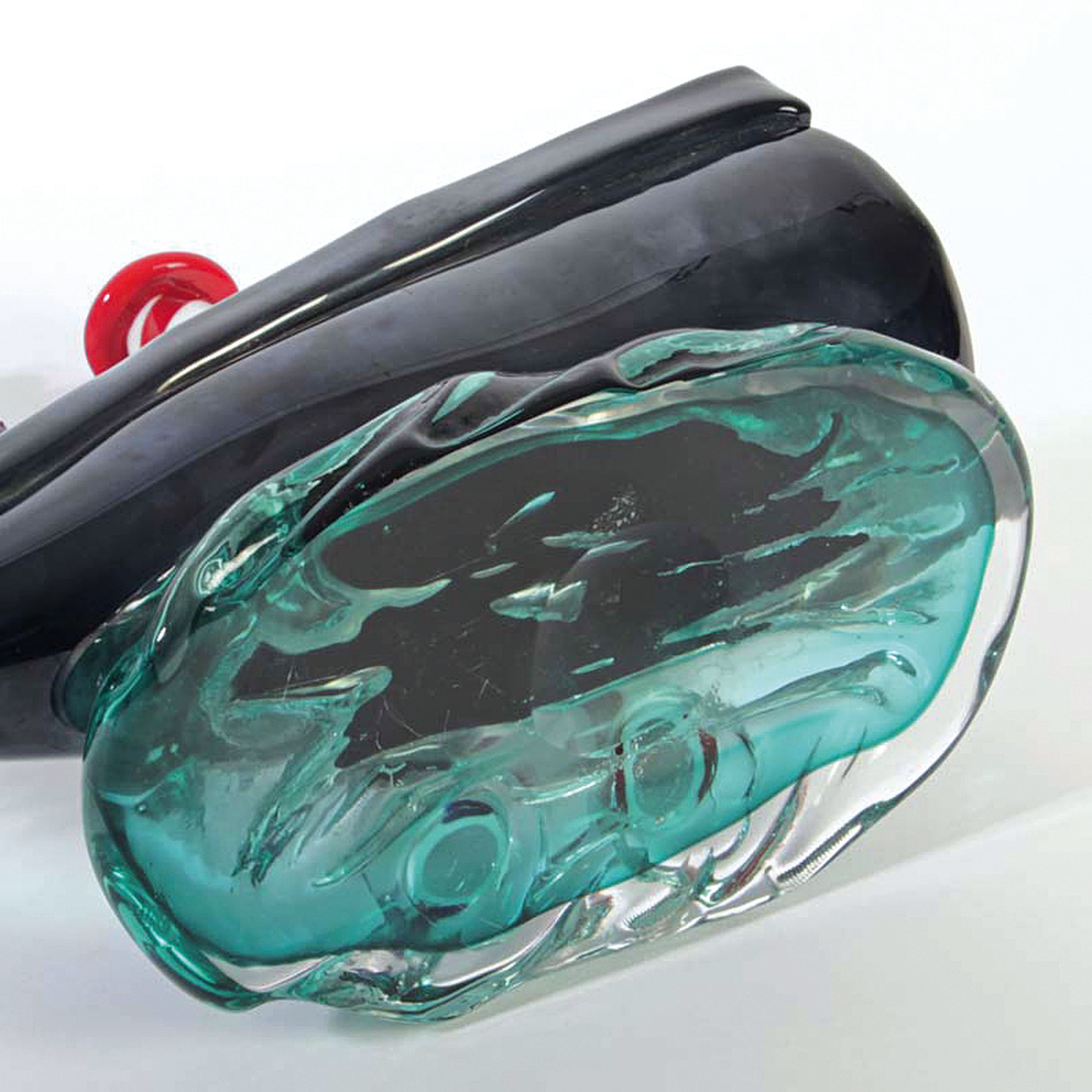Detail f: Glasskulptur venezianische Gondel, Murano, vielfarbiges Glas, lüstrierendes Finish, H. 30cm