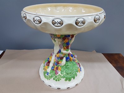 26904863f - Großer Tafelaufsatz/Fußschale, Julius Dressler, um 1900, mittig zwei Putti ...