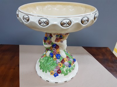 26904863g - Großer Tafelaufsatz/Fußschale, Julius Dressler, um 1900, mittig zwei Putti ...