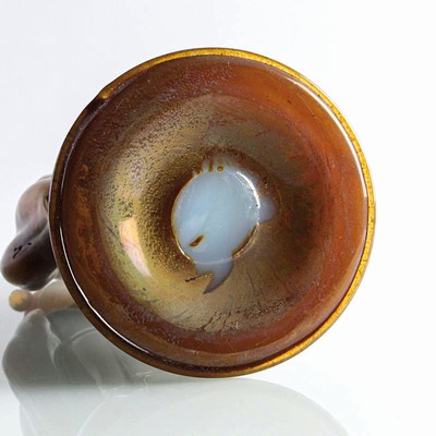 26904895j - Zwei Glasskulpturen Chinesen, Ermanno Nason für Cenedese, Murano, honigfarbenes ...