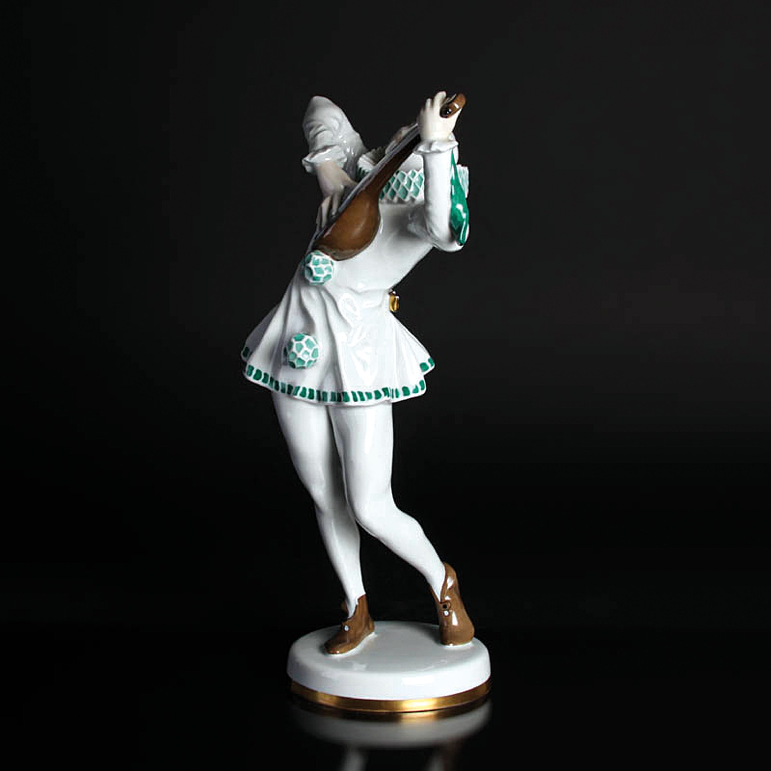 Detail g: Porzellanfigur "Serenade", Hutschenreuther, Abteilung für Kunst, Selb, Marke wohl 1930/40er-Jahre, Porzellan, farbig staffiert, H. 36 cm, ...