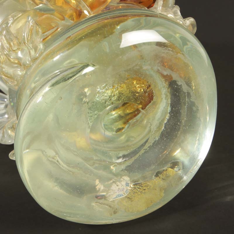 Detail e: Glasskulptur Fische, Alfredo Barbini für Cenedese, Murano, 1950er-Jahre, farbloses, partiell eingefärbtes Glas, z.T. lüstriert, Paar Fische, ...