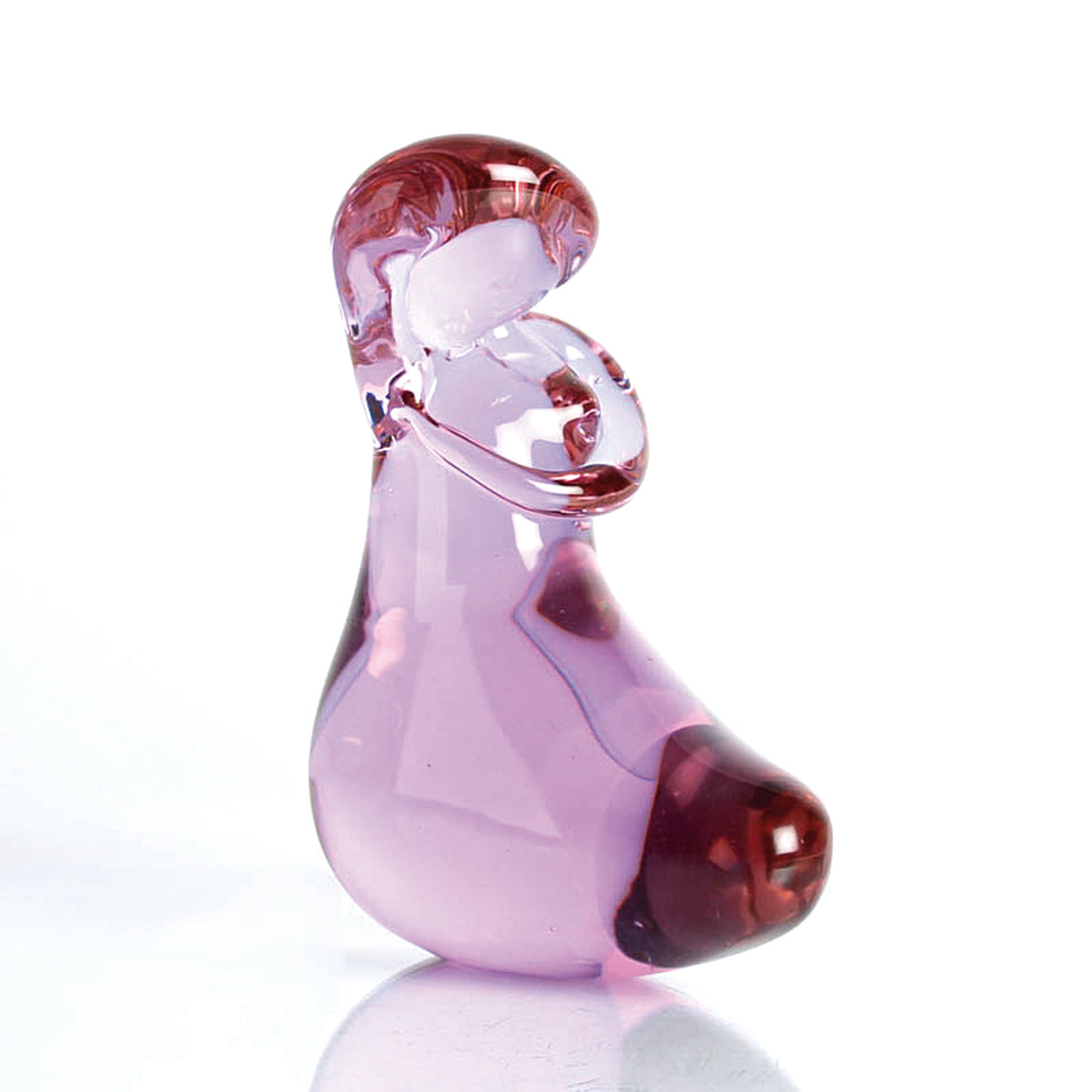 Detail a: Zwei Glasskulpturen, Ermanno Nason für Cenedese, Murano, 1963-72, violettes Neodymiumglas, abstrakte weibliche Akte, H. 25 / 17 cm