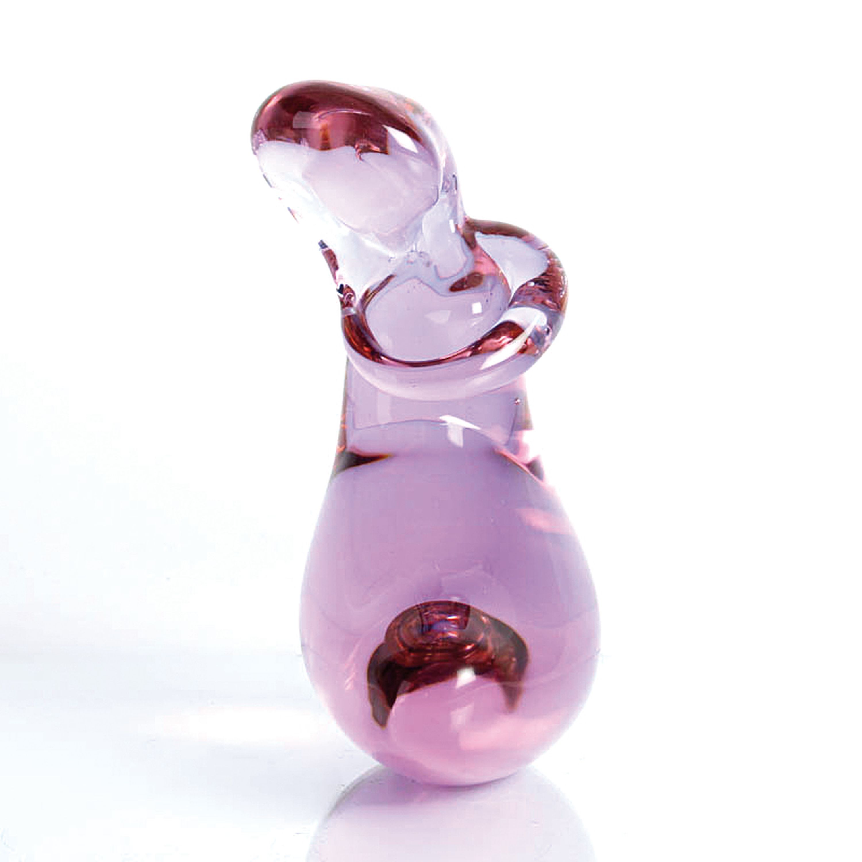Detail e: Zwei Glasskulpturen, Ermanno Nason für Cenedese, Murano, 1963-72, violettes Neodymiumglas, abstrakte weibliche Akte, H. 25 / 17 cm