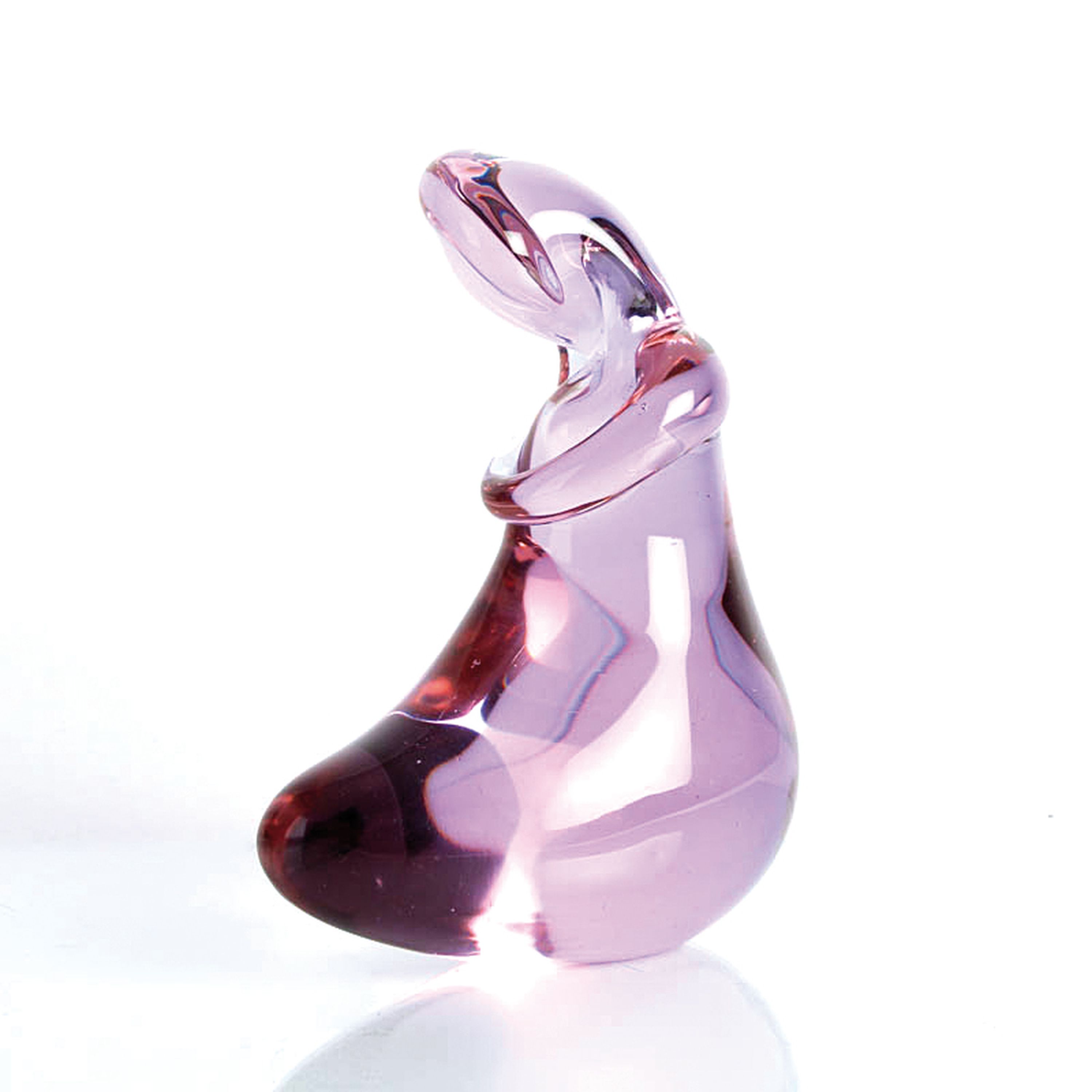 Detail f: Zwei Glasskulpturen, Ermanno Nason für Cenedese, Murano, 1963-72, violettes Neodymiumglas, abstrakte weibliche Akte, H. 25 / 17 cm