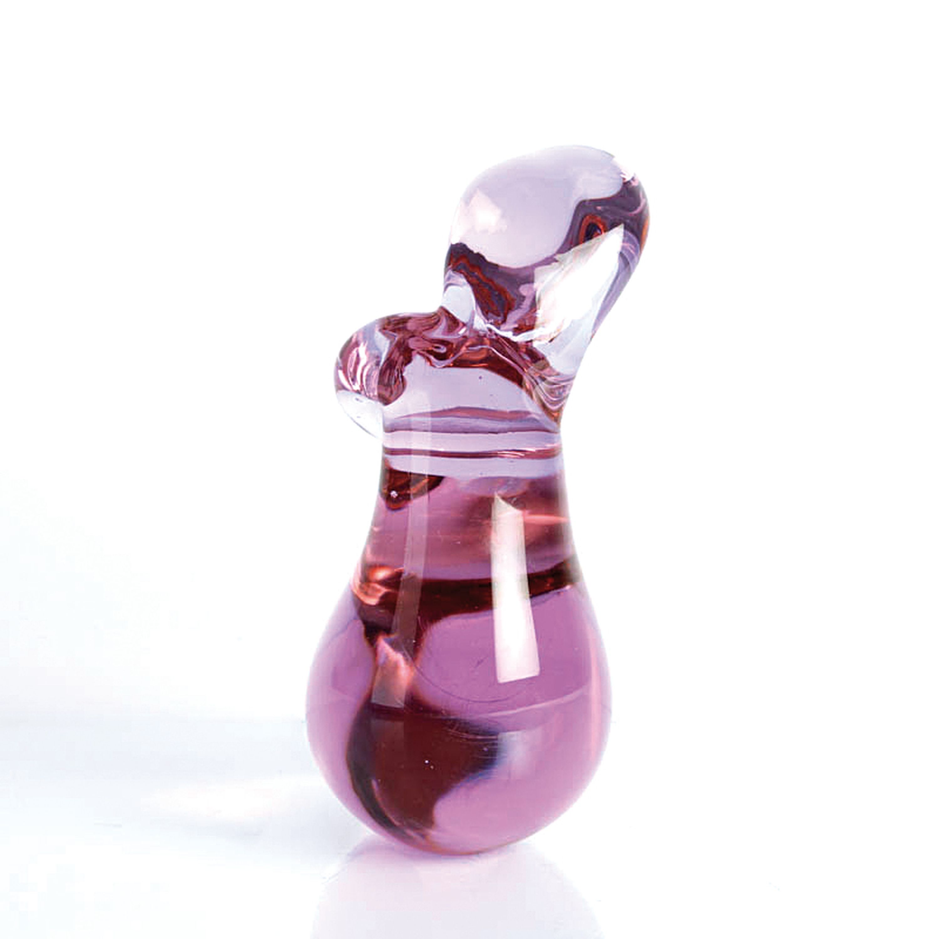 Detail g: Zwei Glasskulpturen, Ermanno Nason für Cenedese, Murano, 1963-72, violettes Neodymiumglas, abstrakte weibliche Akte, H. 25 / 17 cm