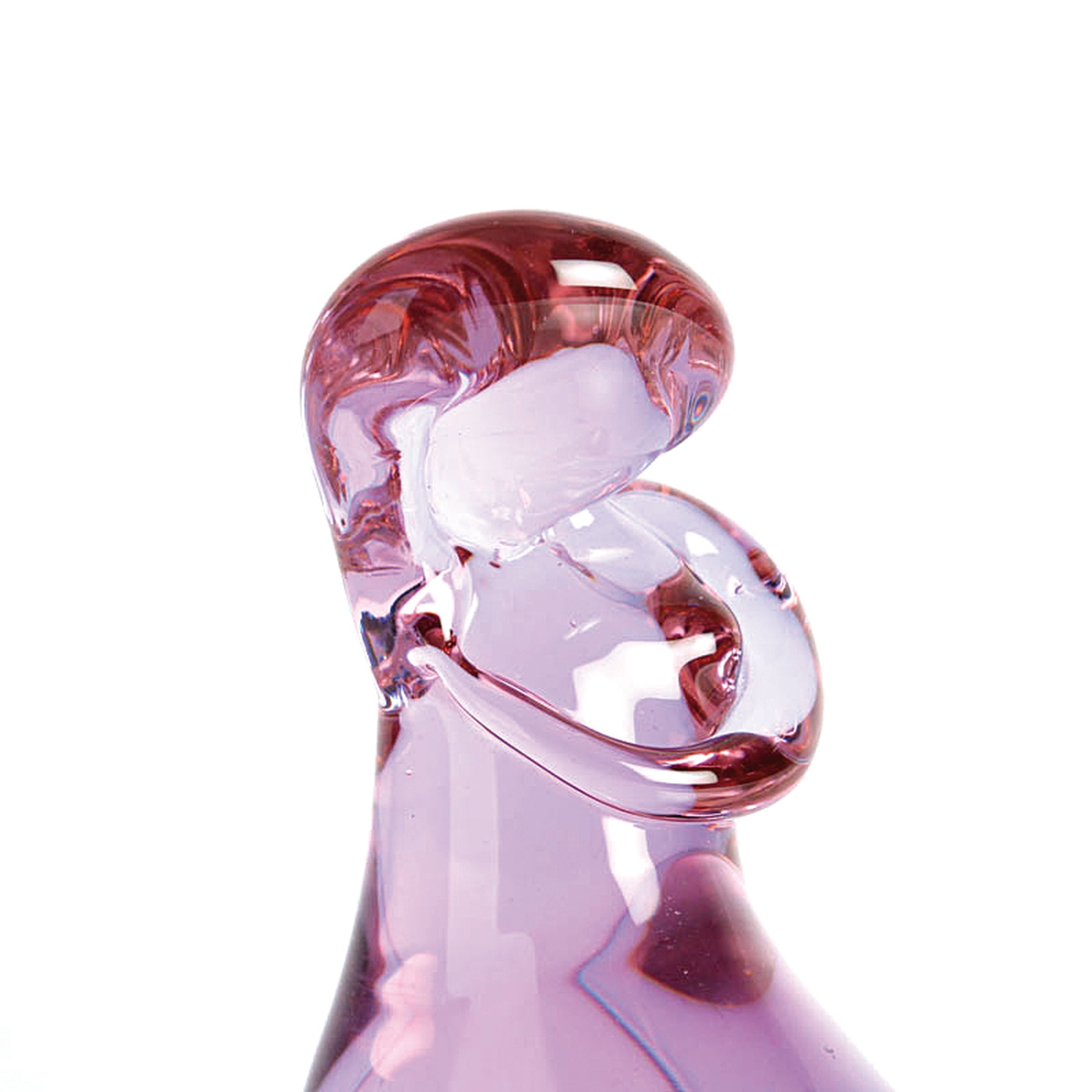 Detail j: Zwei Glasskulpturen, Ermanno Nason für Cenedese, Murano, 1963-72, violettes Neodymiumglas, abstrakte weibliche Akte, H. 25 / 17 cm