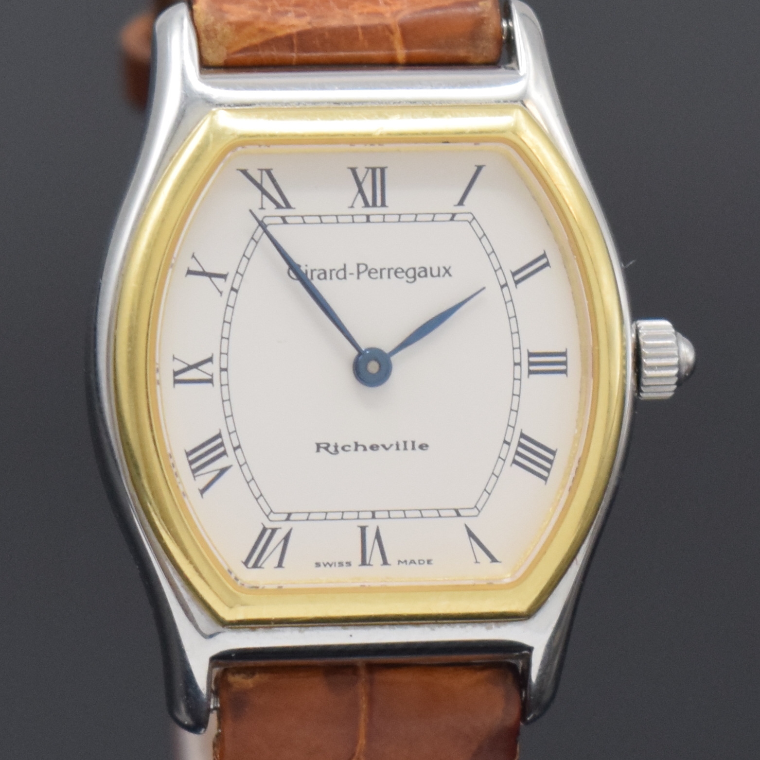 Detail c: GIRARD-PERREGAUX Richeville Damenarmbanduhr Referenz 2602, Schweiz um 1995, Automatik, tonneauförmiges Geh. in Edelstahl/Gold komb. inkl. orig. ...